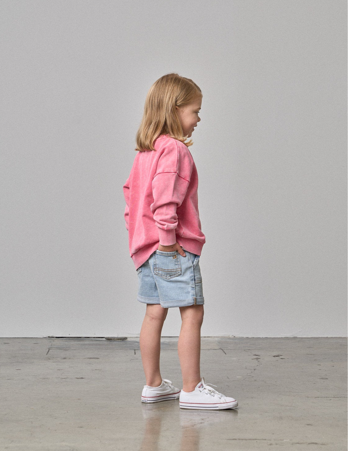 Washed Crewneck Sweatshirt - Electric Pink | Soft & Comfortable Pullover for Women & Men | Perfect for Casual Wear, Gym, and Lounge