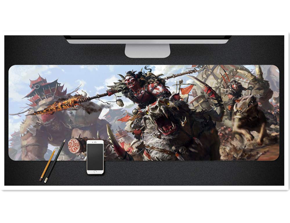 Professional Large Gaming Mouse Pad - World of Warcraft Extended Non-Slip Rubber Desk Mat (31.5x11.8x0.12 inches) for PC Gaming, Office Work & Home Computer Setup