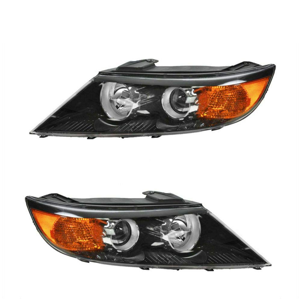 High-Performance Headlight Head Lamp Set for Driver & Passenger - Pair of 2 (KI2502143, KI2503143, 1ALHP01028) - Perfect for Night Driving & Vehicle Safety Upgrades