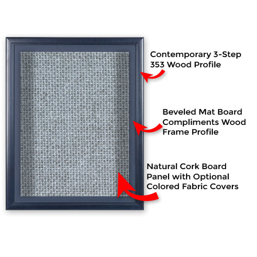 2 Deep Shadow Box Swing Frame with Cork Board - Wall Mounted Swing Open Wood Frame in 12+ Sizes & Custom Options - Perfect for Home Office, Dorm Room Decor & Photo Display
