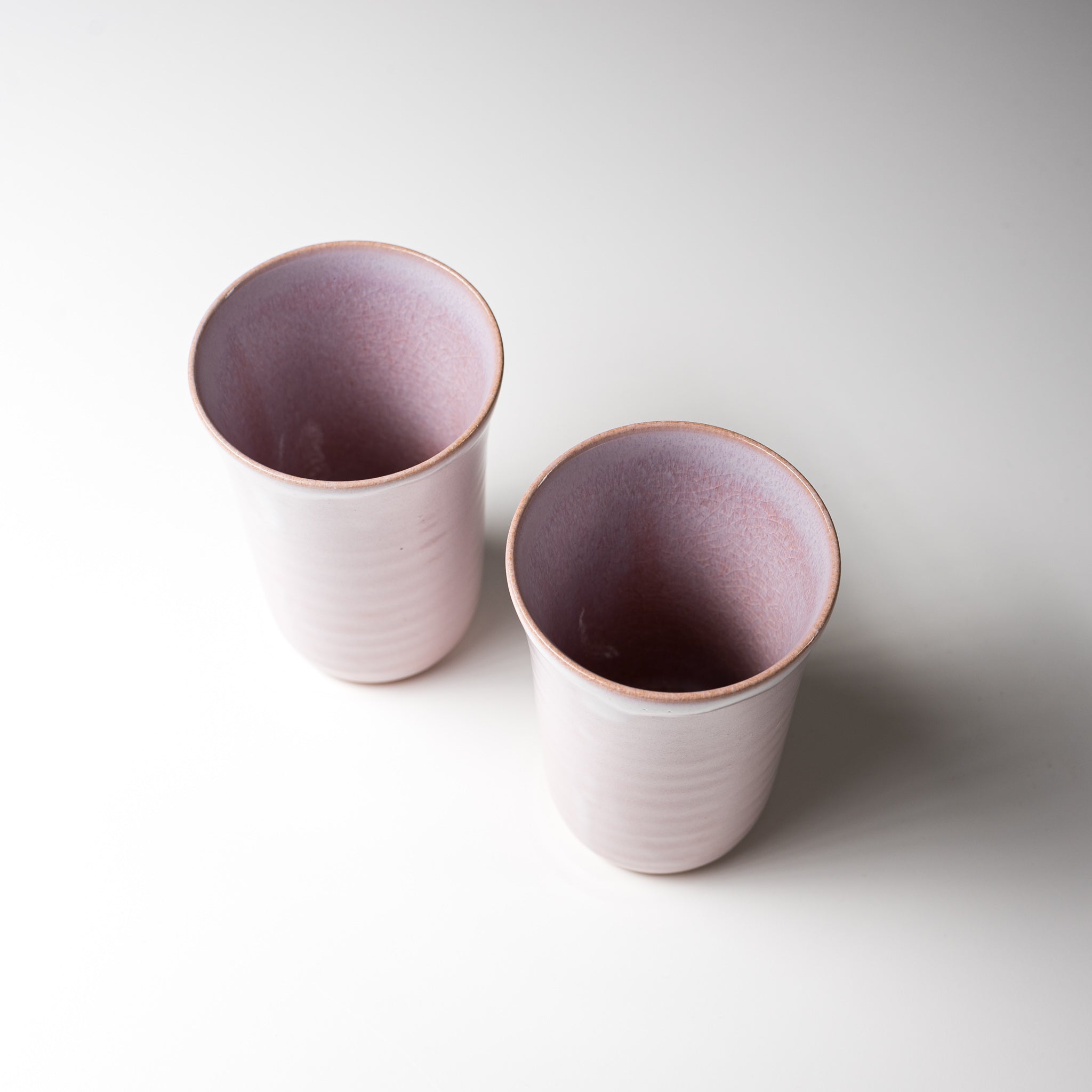 Tenryu Kiln Hagi Ware Pair Tea Cups - Handcrafted Japanese Ceramic Tea Set in Milky Pink | Perfect for Matcha, Green Tea & Daily Tea Ceremonies