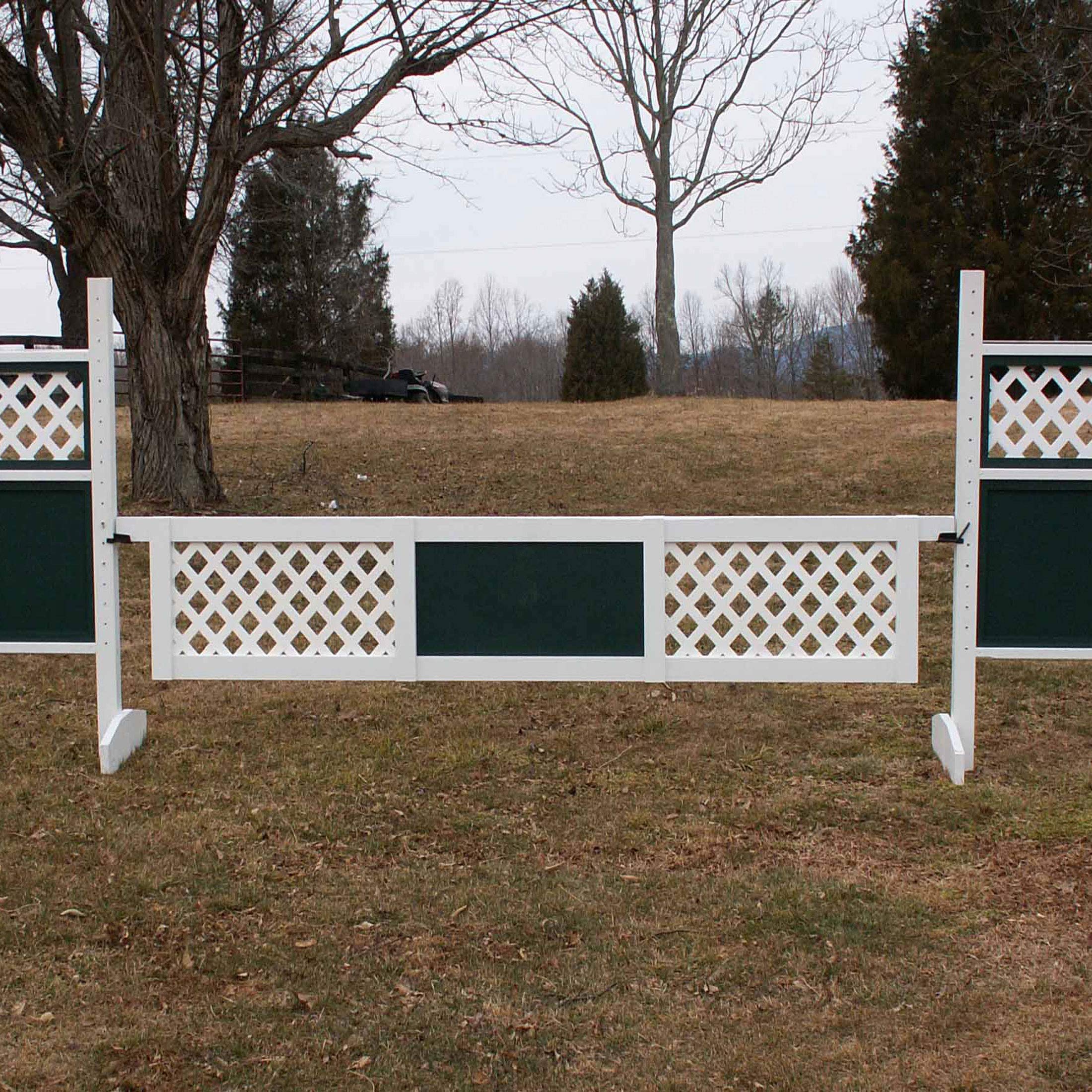 10ft Platinum Jumps 2 Outside Panel Lattice Gate Wood Horse Jumps - Durable Equestrian Training Equipment for Show Jumping & Arena Practice