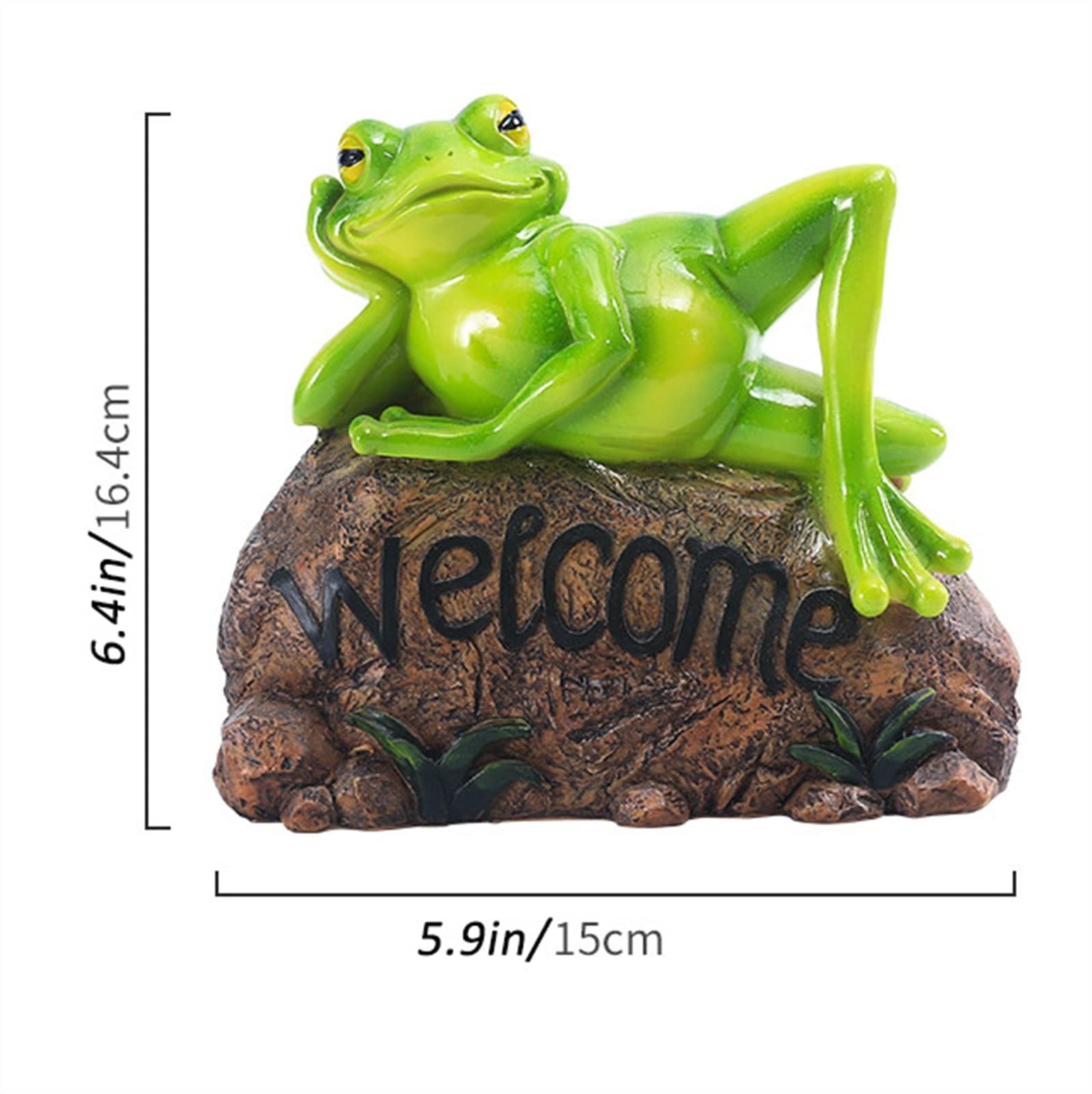Creative Frog Welcome Card Garden Statue - Handcrafted Home & Kindergarten Courtyard Decor for Outdoor Garden Ornaments | Perfect for Front Yard Greetings, Patio Decorations & School Playgrounds