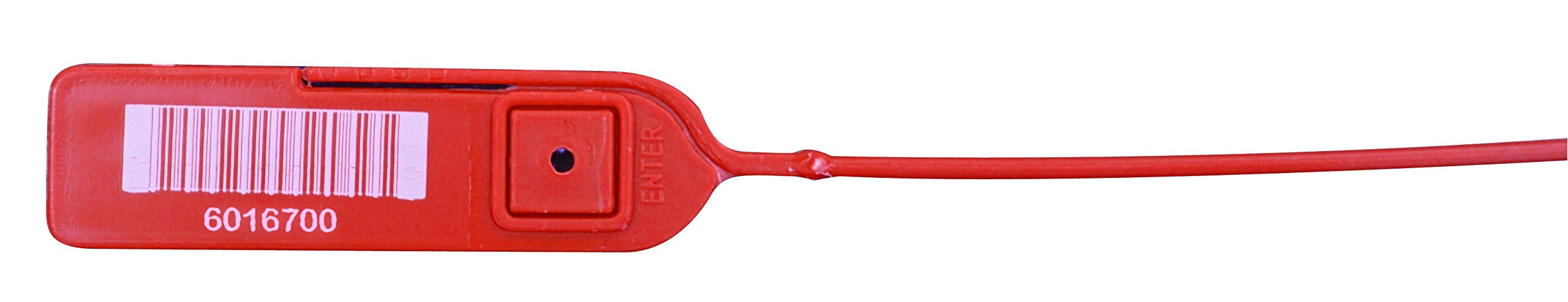J-Lok 8in (200mm) Pull-Tight Tamper-Evident Security Seal - Red - 250/Pack - Barcode & Number Laser-Etched - Ideal for ATM Cassettes, Fire Extinguishers, Cash Boxes, Pharmacy Totes, Truck Seals & Shipping Containers - High Security Locking Mechanism for Tamper-Proof Protection