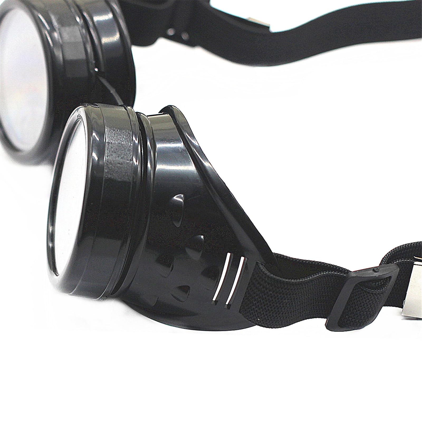 Vintage Steampunk Goggles - Gothic Cosplay Glasses for Halloween, LARP & Costume Parties - Leather & Brass Retro Eyewear Accessories