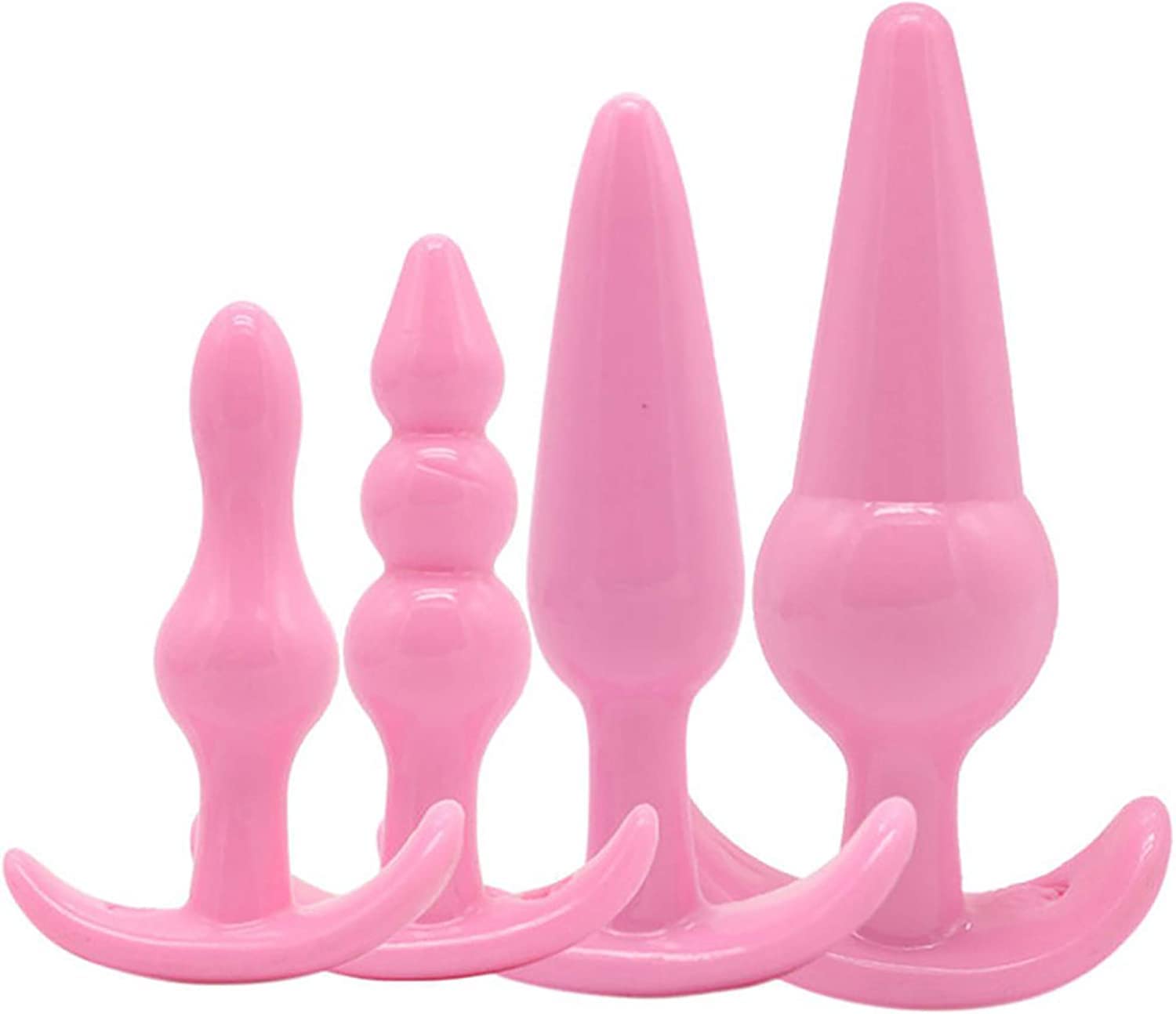 Pink Silicone Butt Plug Set of 4 - Adult Training Toy for Beginners