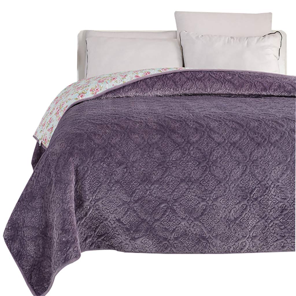 LVRUIA Soft Flannel Cotton Blanket - King Size Warm Winter Throw for Adults, Washable Bed Cover Gift in Purple (71x79 Inches) - Perfect for Cozy Nights, Sofa Lounging & Guest Bedrooms