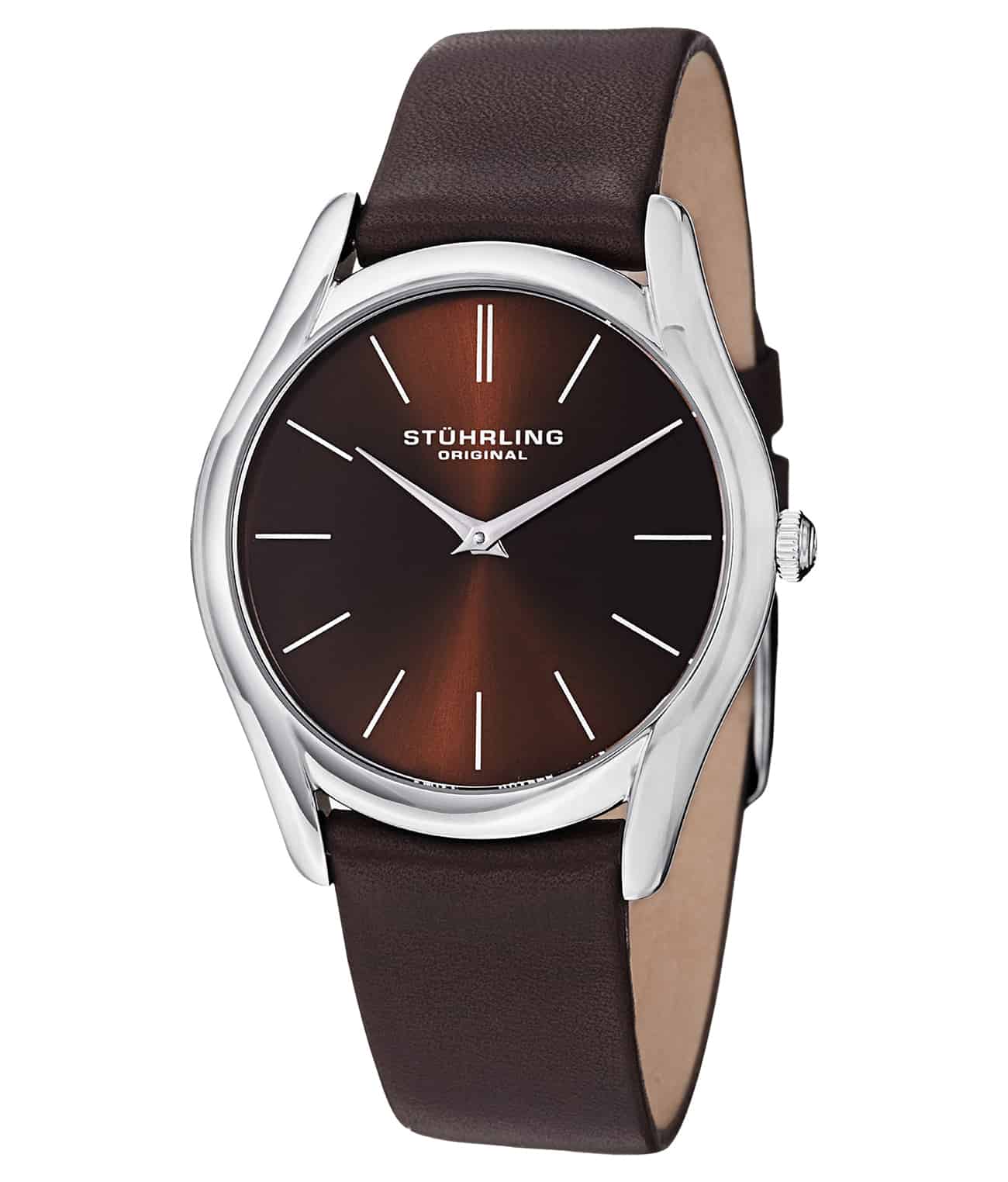 White Dial / Rose Case / Brown Leather Strap Tang Buckle