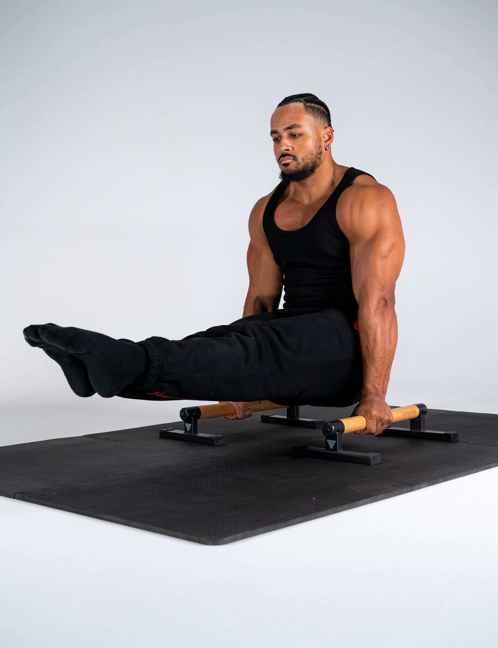 Premium Parallettes Pro - Heavy Duty Parallettes Bars for Calisthenics, CrossFit & Home Workouts - Perfect for Pushups, Dips & Gymnastics Training