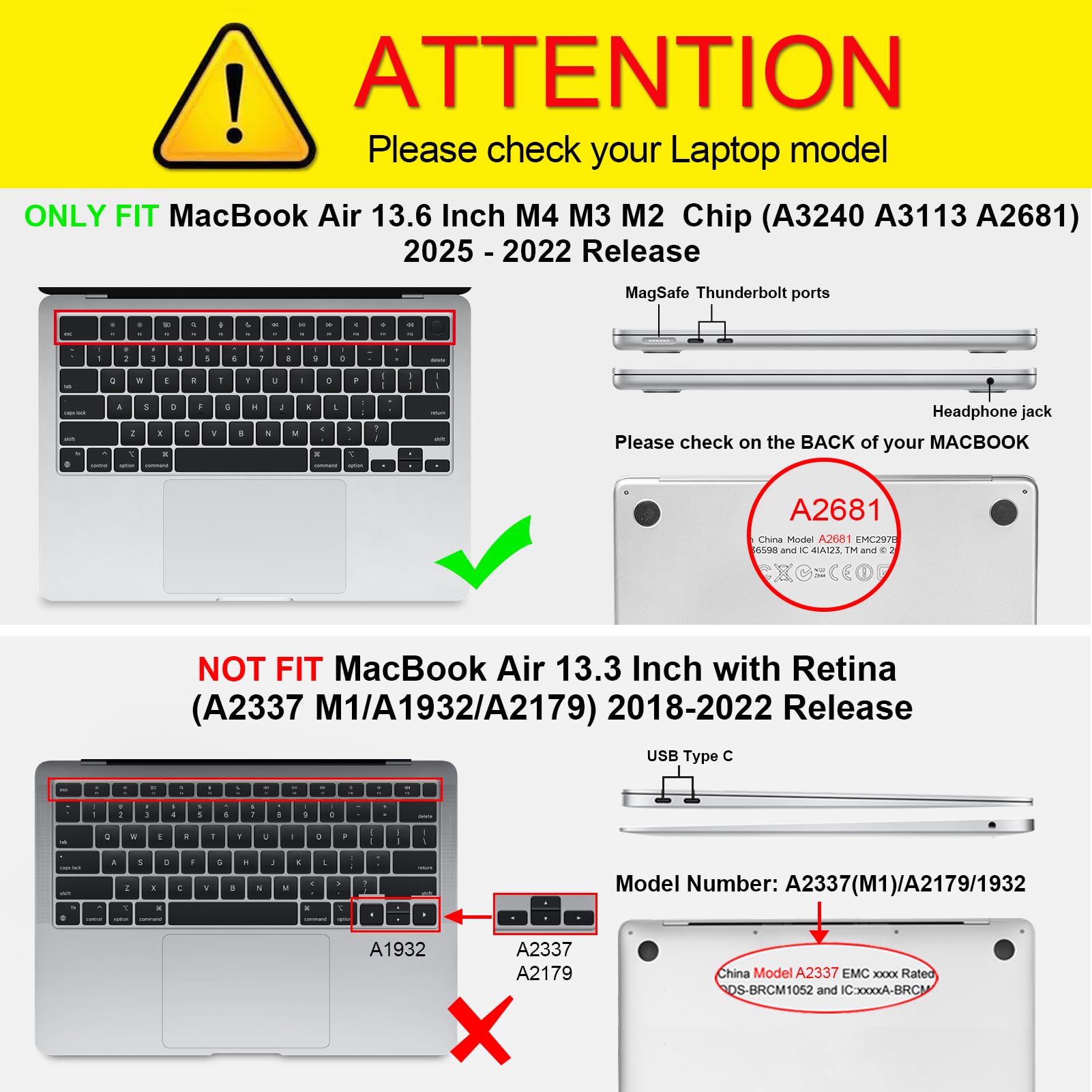 Fintie Protective Hard Shell Case for MacBook Air 13.6 Inch (2022-2025 Models A3240/A3113/A2681) - Snap On Cover Compatible with M2/M3/M4 Chip - Glittering Clear - Perfect for Work, Travel & School Protection