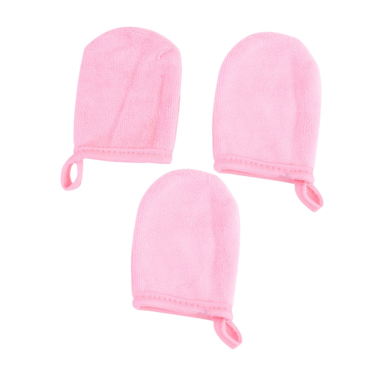 POPETPOP 9-Piece Makeup Remover Gloves & Face Wipes Set - Gentle Facial Cleansing, Body Scrub & Makeup Removal - Reusable Wash Cloths & Powder Puff (Pink) - Perfect for Travel, Spa Days & Daily Skincare Routine