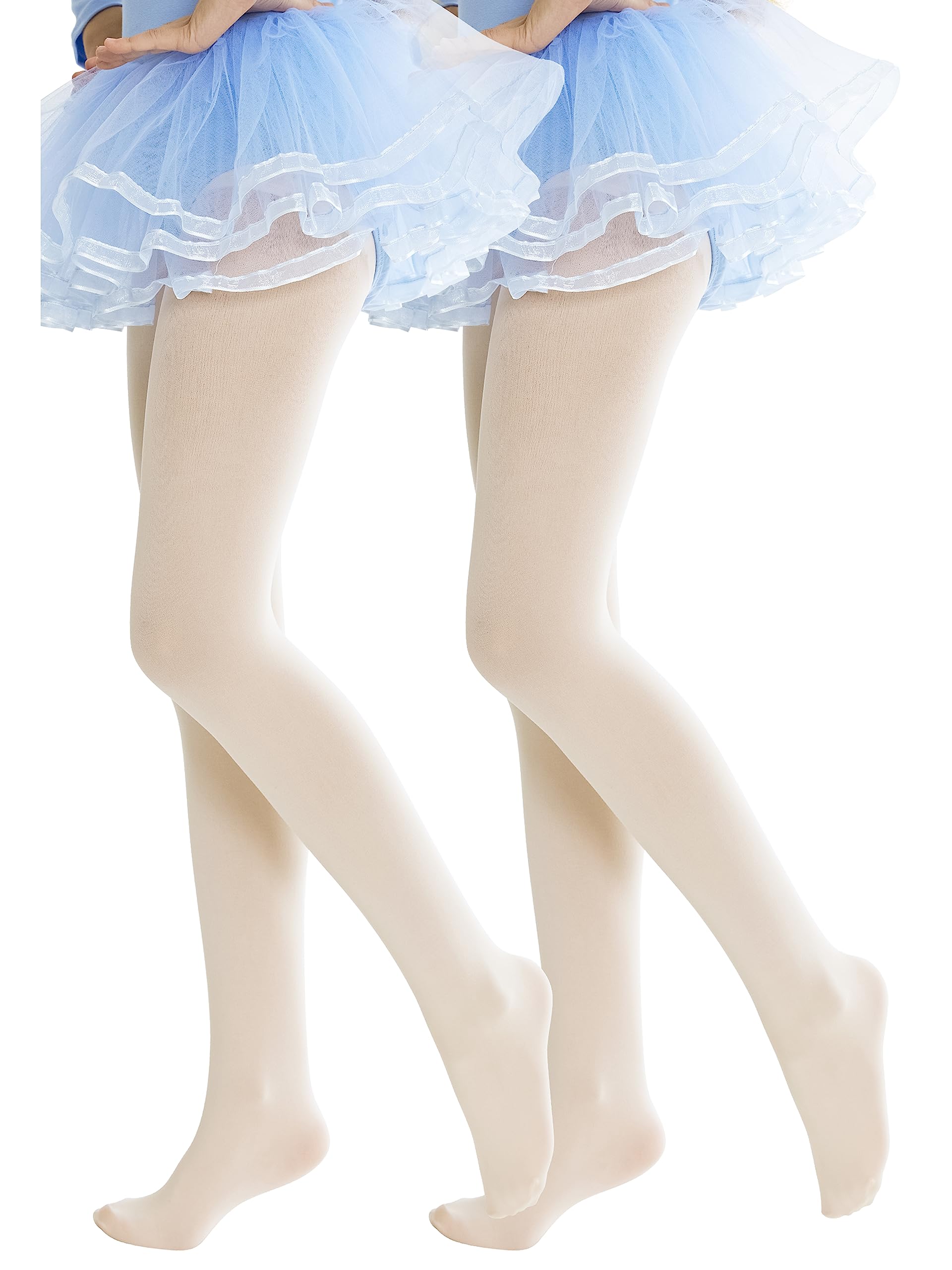 Elegant Girls Microfiber Soft Opaque Footed Tights & Stockings - Comfortable Stretchable Tights for School, Dance, Dress Up and Everyday Wear