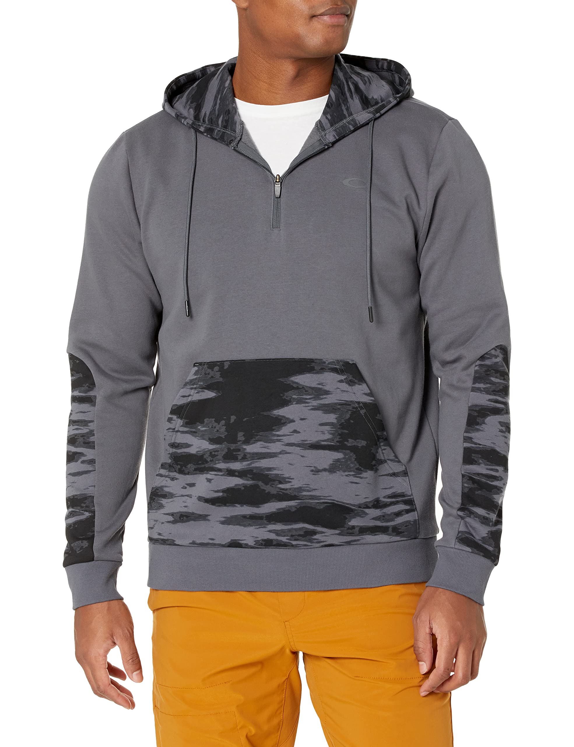Oakley Camo Patch 1/4 Zip Hoodie for Men - Lightweight Performance Pullover with Military-Inspired Design - Perfect for Outdoor Activities, Gym & Casual Wear