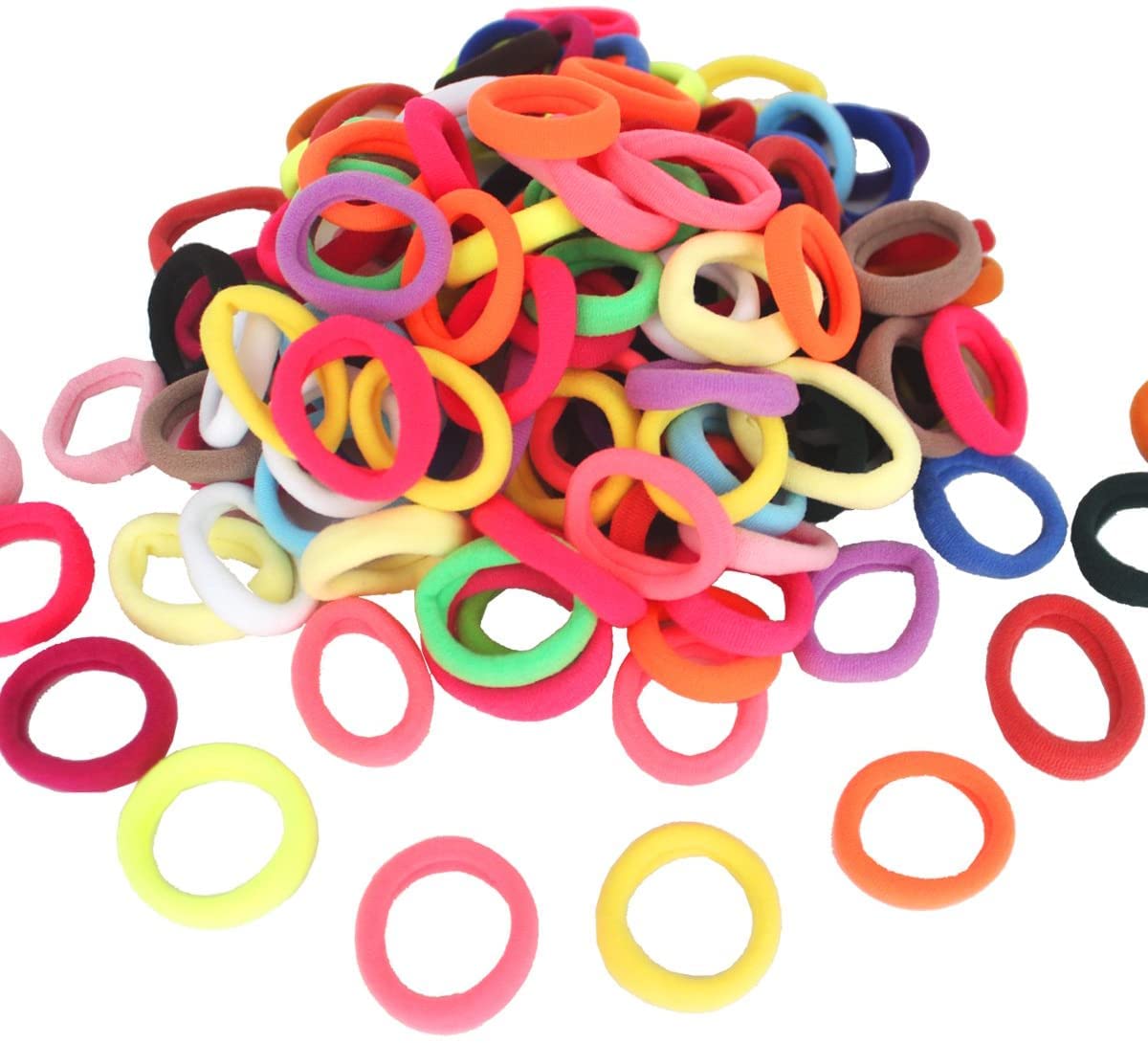 55 Pcs Premium Cotton Hair Ties Bulk Set - Soft Elastic Ponytail Holders for Women & Men, Mixed Colors | Gym, Office, Yoga & Everyday Use