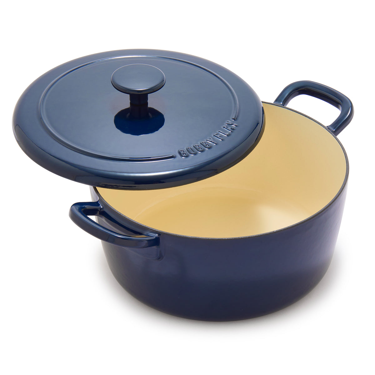Bobby Flay by GreenPan 5.5 Quart Enameled Cast Iron Dutch Oven - Cobalt Blue | Heavy Duty Cookware for Braising, Stewing & Baking | Perfect for Soups, Bread & Family Meals