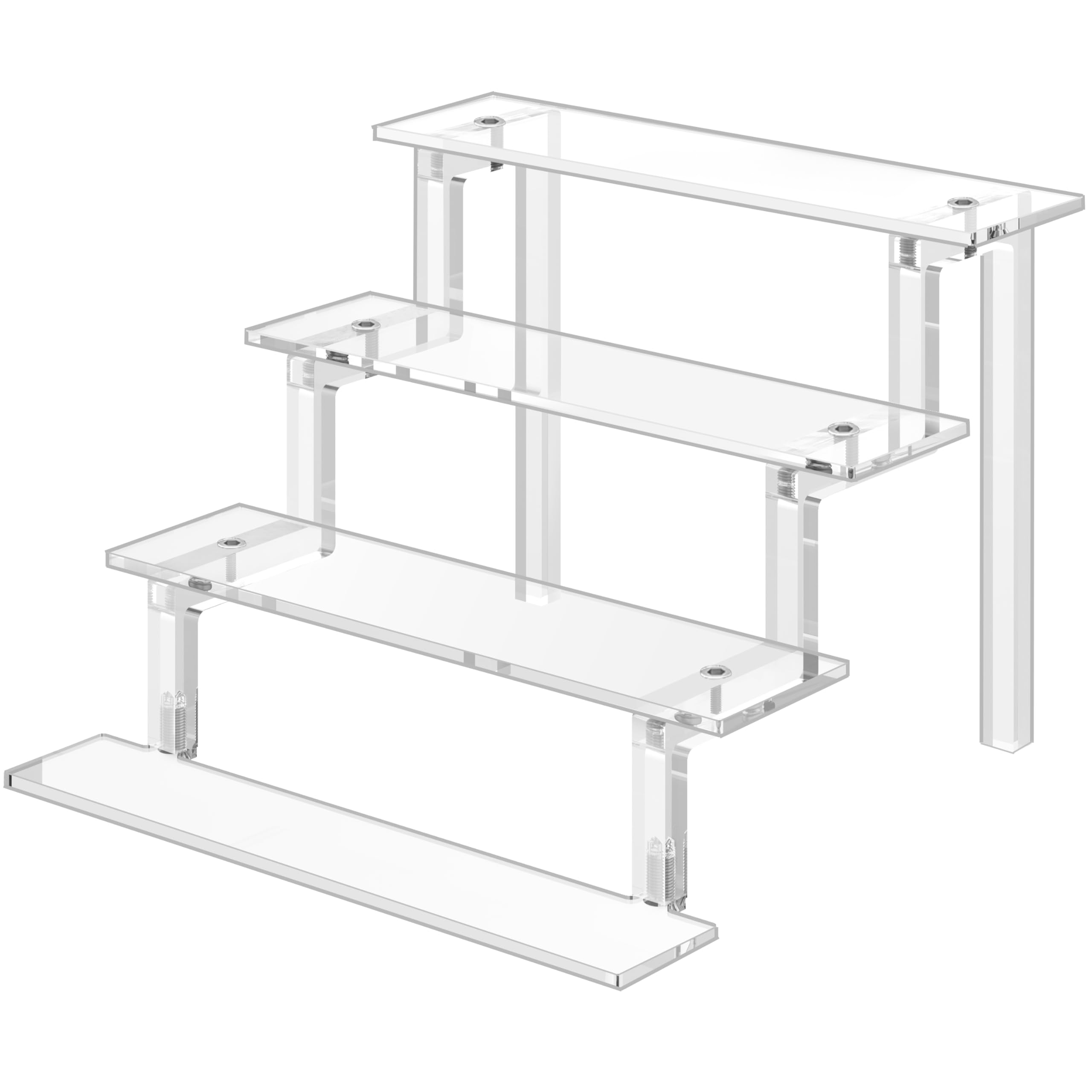 WINKINE 4-Tier Acrylic Display Stand Riser - Clear Perfume & Cologne Organizer for Men, Funko POP Figure Holder, Multi-Purpose Shelf Organizer | Perfect for Bedroom, Bathroom & Retail Store Displays
