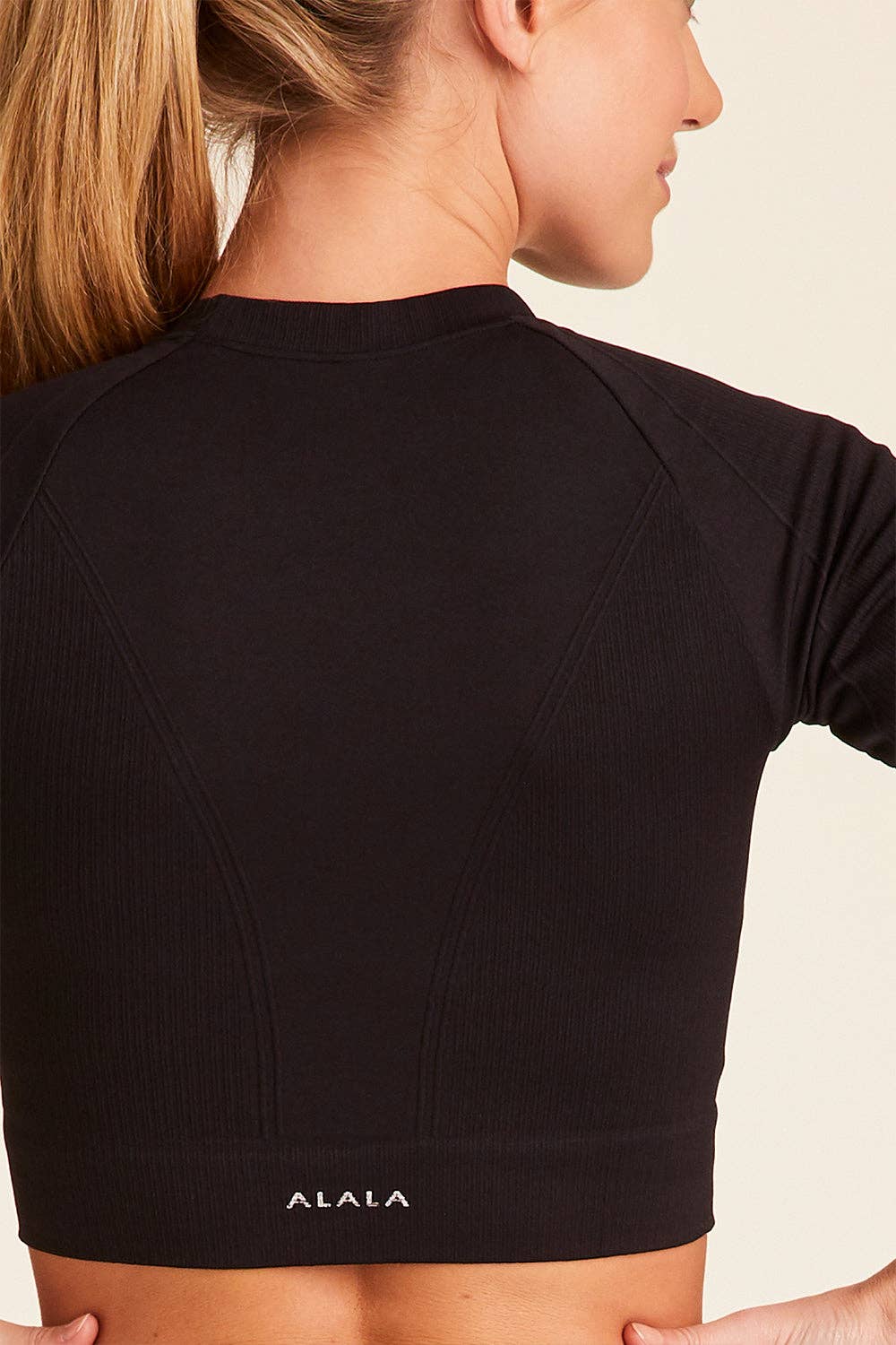 Alala Women's Barre Seamless Cropped T-Shirt - Black | Yoga, Pilates & Workout Top for Women | Perfect for Gym, Fitness & Casual Wear