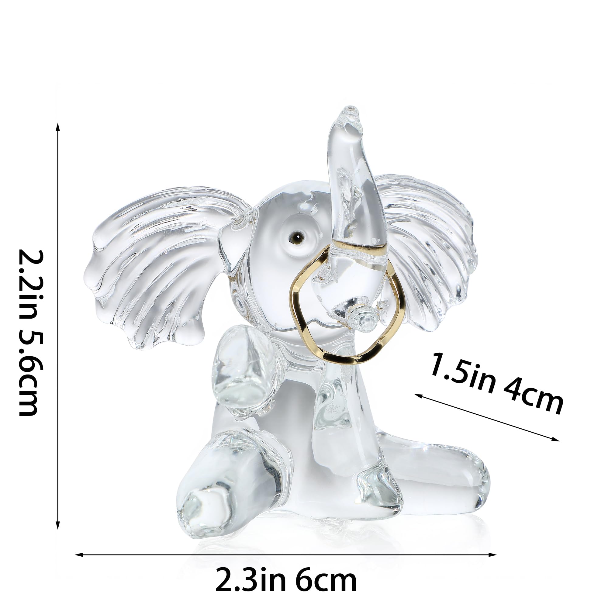 QFkris Crystal Elephant Ring Holder - Elegant Jewelry Stand for Women, Wedding & Engagement Ring Display - Glass Elephant Decor Gift for Birthday, Mother's Day - Perfect for Vanity, Dresser & Bathroom Organization