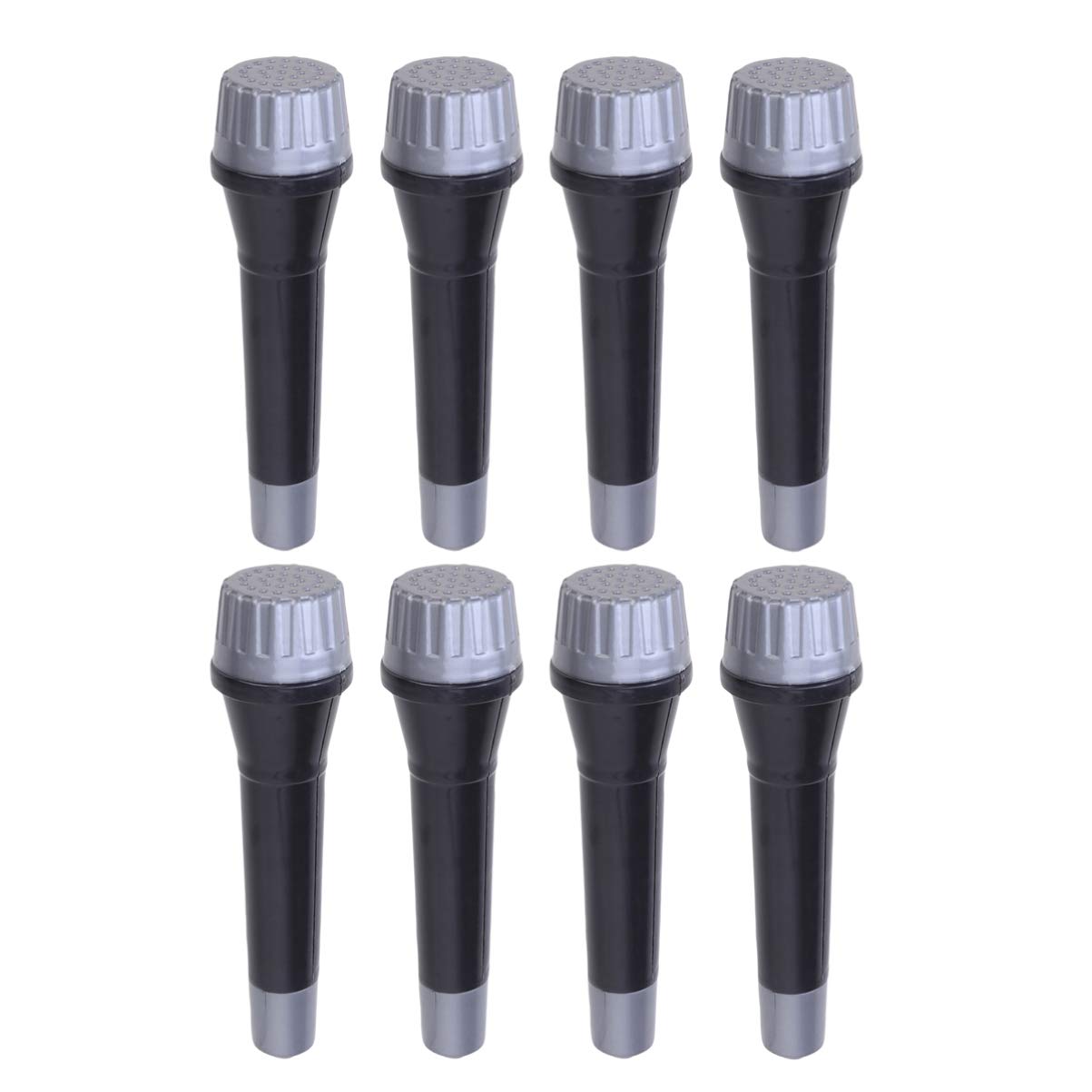 Toyvian 8PCS Kids Microphones - Plastic Simulation Microphone Toys for Children's Party, Karaoke, Singing Performance & Role Play (Black) - Perfect for Birthday Parties, Stage Shows & Pretend Play