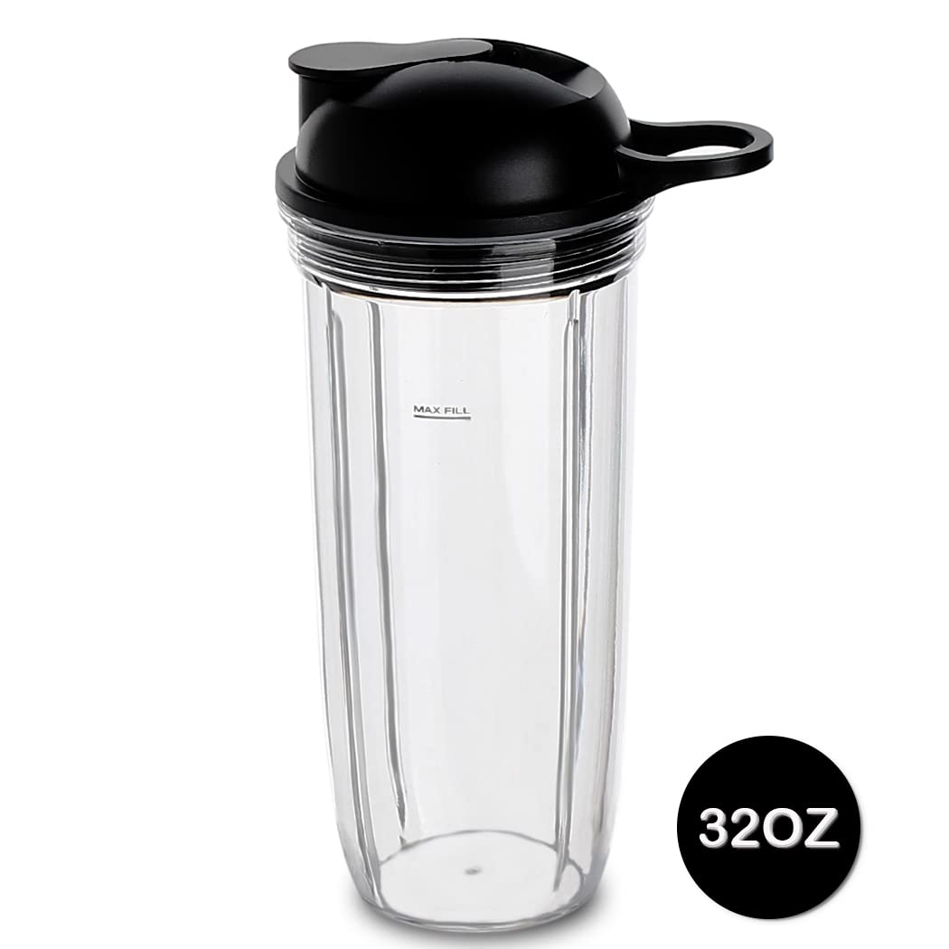 NutriBullet Replacement Cup with To-Go Lid - Compatible with NutriBullet Pro 1000 & Select 2.0 (32oz) - Perfect for Smoothies, Protein Shakes & On-the-Go Blending