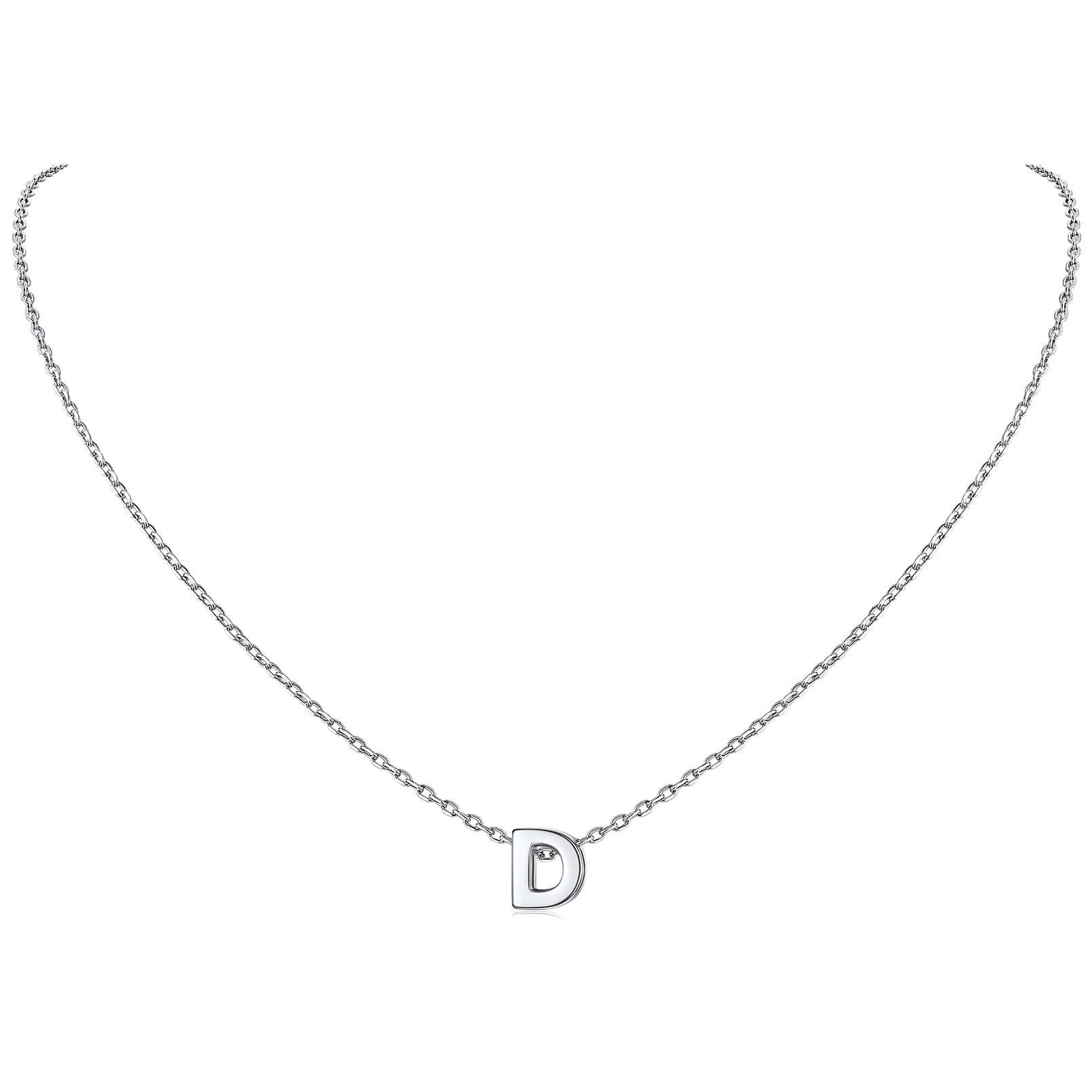 ChicSilver 925 Sterling Silver Initial Necklace for Women - Personalized Dainty Letter Pendant Jewelry - Elegant Gift with Gift Box - Perfect for Birthdays, Anniversaries & Everyday Wear