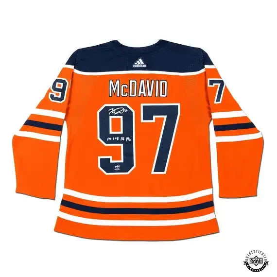 Connor McDavid Signed Edmonton Oilers Orange Hockey Jersey - Authentic Autographed NHL Jersey for Fans, Collectors & Sports Memorabilia - Perfect for Game Day, Display & Gifting