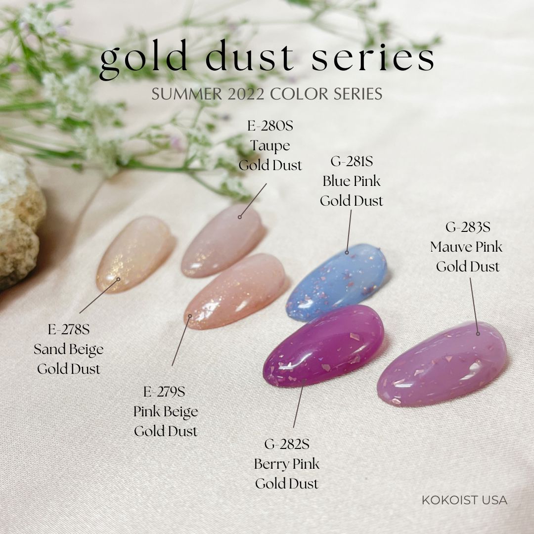Kokoist E 280S Taupe Gold Dust Gel Polish - Premium Long-Lasting Nail Polish for Salon & Home Manicure - Perfect for Special Occasions & Everyday Wear