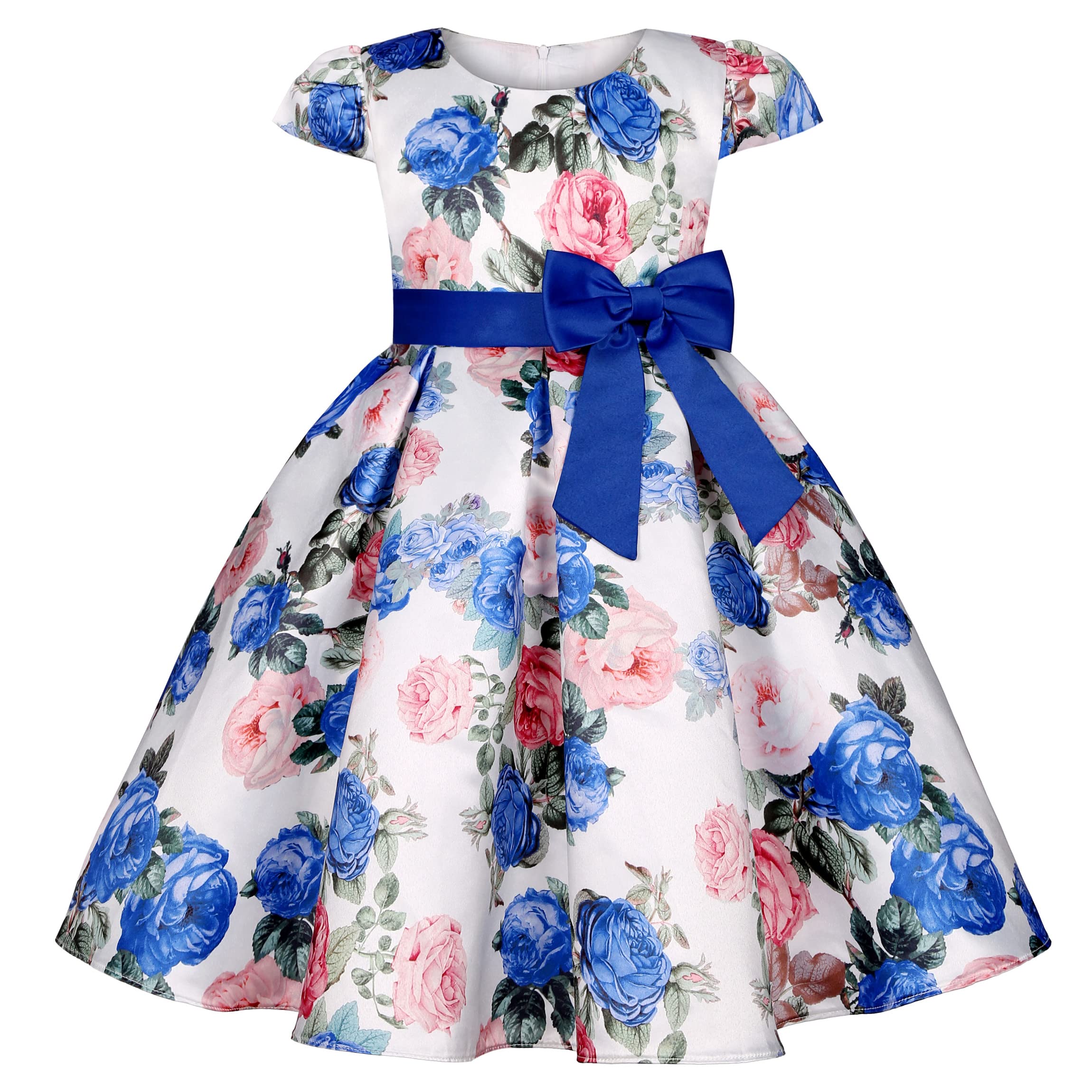 **CMMCHAAH Girls Pageant Party Dresses for Kids 2-9 Years – Floral Print Formal Gown for Birthday, Pageant & Special Occasions**