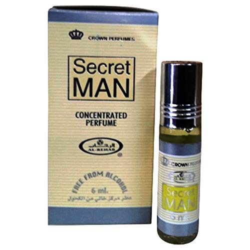 Al-Rehab Secret Man Perfume Oil - 6ml Roll-On for Men, Long-Lasting Fragrance, Arabian Scent for Daily Wear & Special Occasions