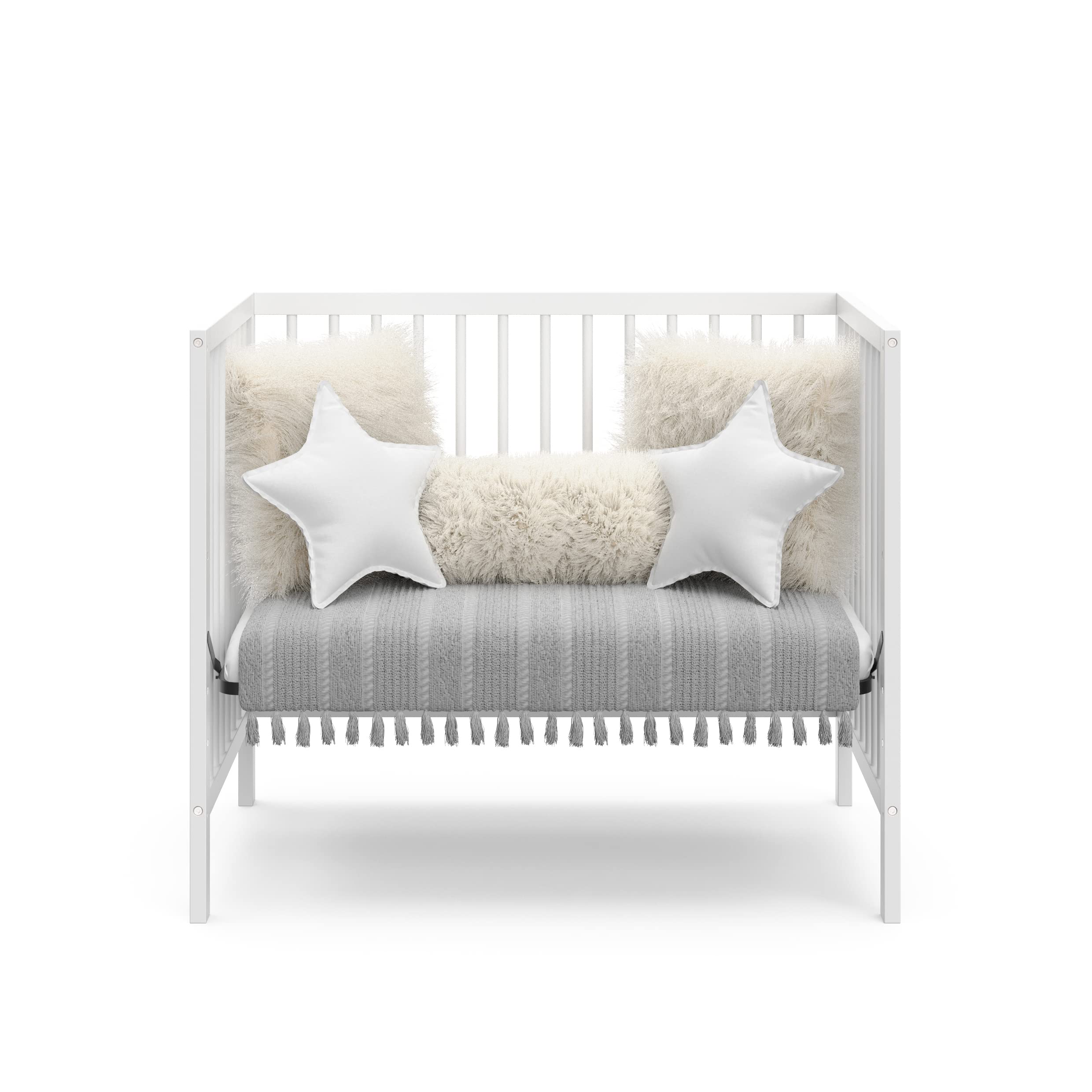 Graco Teddi 4-in-1 Convertible Mini Crib with Waterproof Mattress - GREENGUARD Gold Certified, 2.75