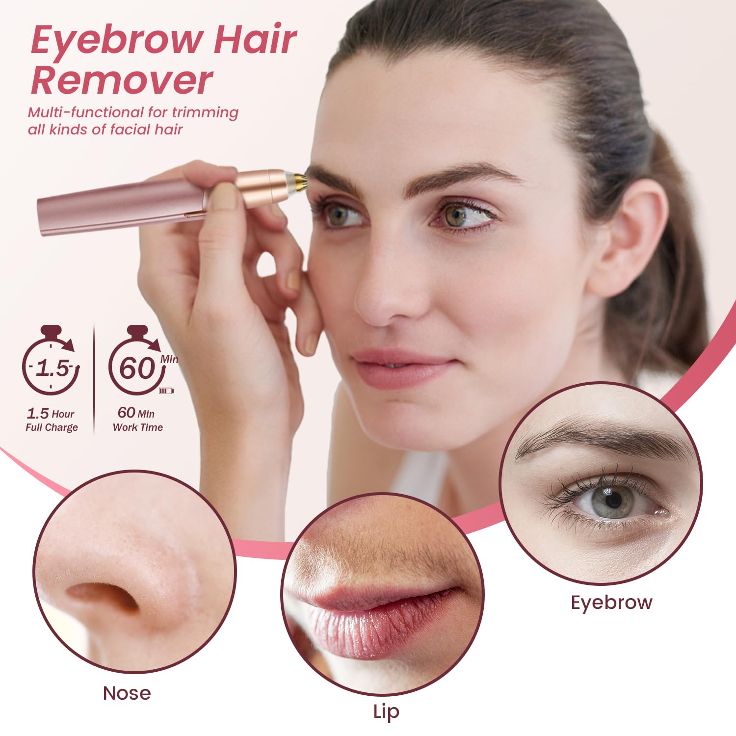 Rechargeable Heated Eyelash Curler & Electric Eyebrow Trimmer Set - 2-in-1 Beauty Tool for Perfect Lashes and Shaped Brows | Portable for Travel, Home, and Salon Use
