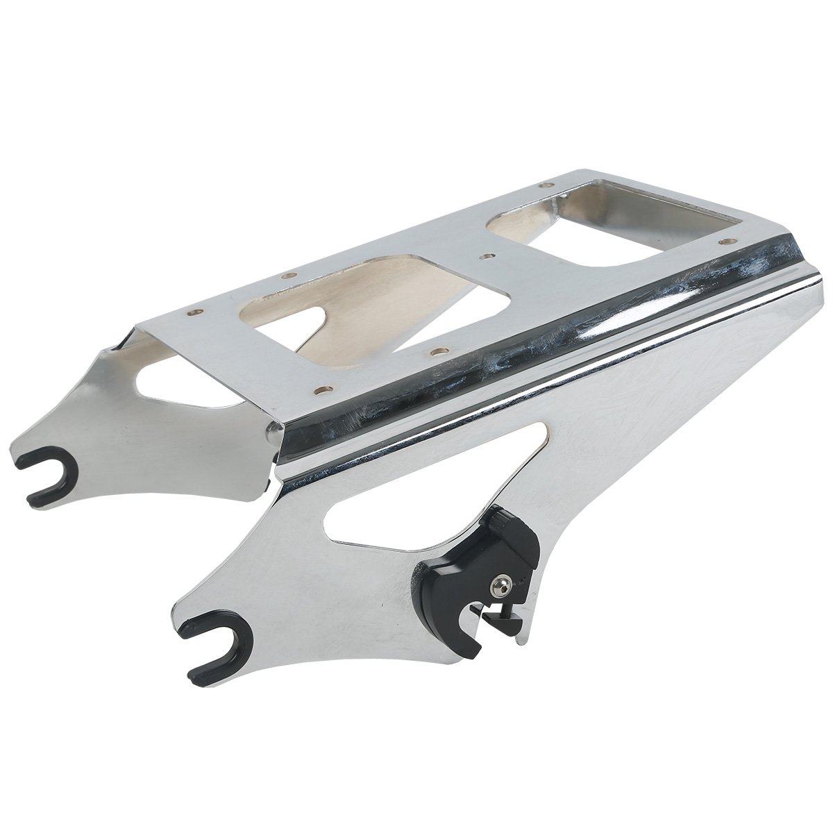 XFMT Chopped Tour Pack Trunk Back & Chrome Mounting Rack for Harley Davidson Touring 2009-2013 Models (FLHR, FLHRC, FLHT, FLHX, FLTR, FLTRX, FLHRSE5, FLHXSE/2/3, FLTRSE3) - Heavy Duty Docking Hardware Kit for Secure Installation | Perfect for Long Distance Rides, Road Trips & Custom Motorcycle Upgrades