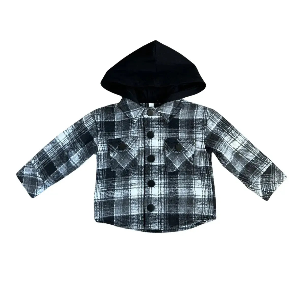 Babysprouts Hooded Shacket for Women - Soft Fleece Lined Plaid Jacket with Pockets | Cozy Winter Outerwear for Casual Wear & Outdoor Activities