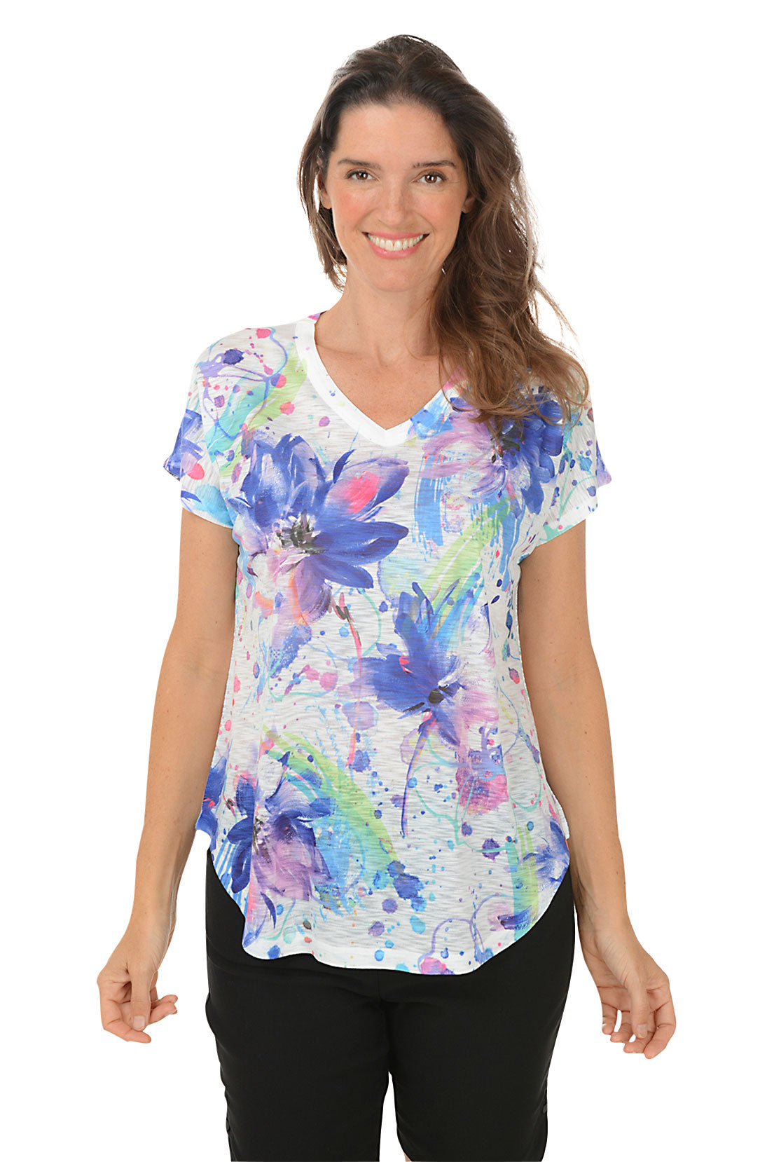 Sophia Women's Short Sleeve Slub Knit Casual Top - Perfect for Summer Outfits, Beach Vacations & Everyday Wear