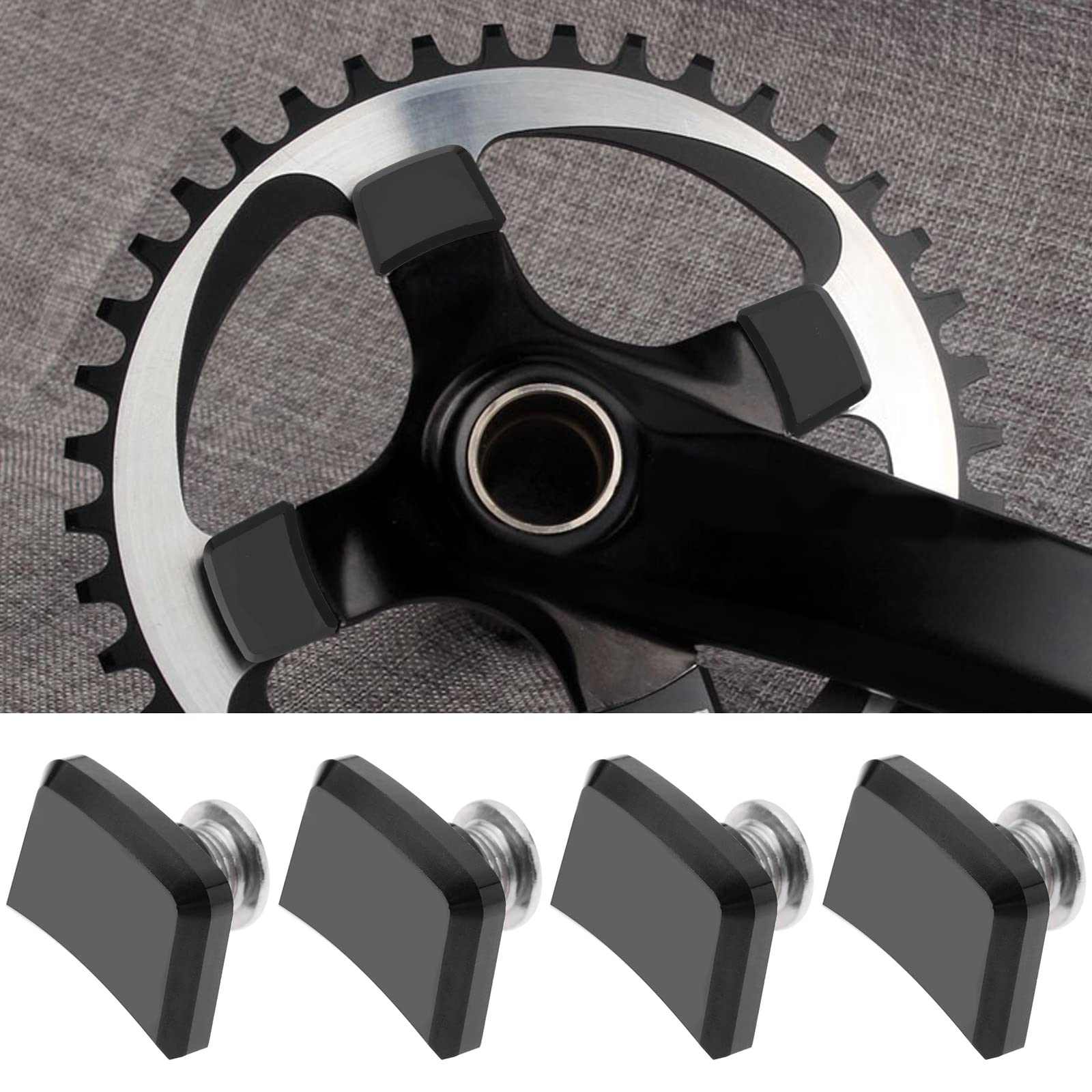 eMagTech 4PCS Single Chainring Bolts - CNC Aluminum Alloy Crankset Screws (25x18mm) for Mountain Bikes, Road Bikes, Folding Bikes, Downhill Bikes, MTB & BMX - Durable Replacement Parts for Smooth Cycling Performance