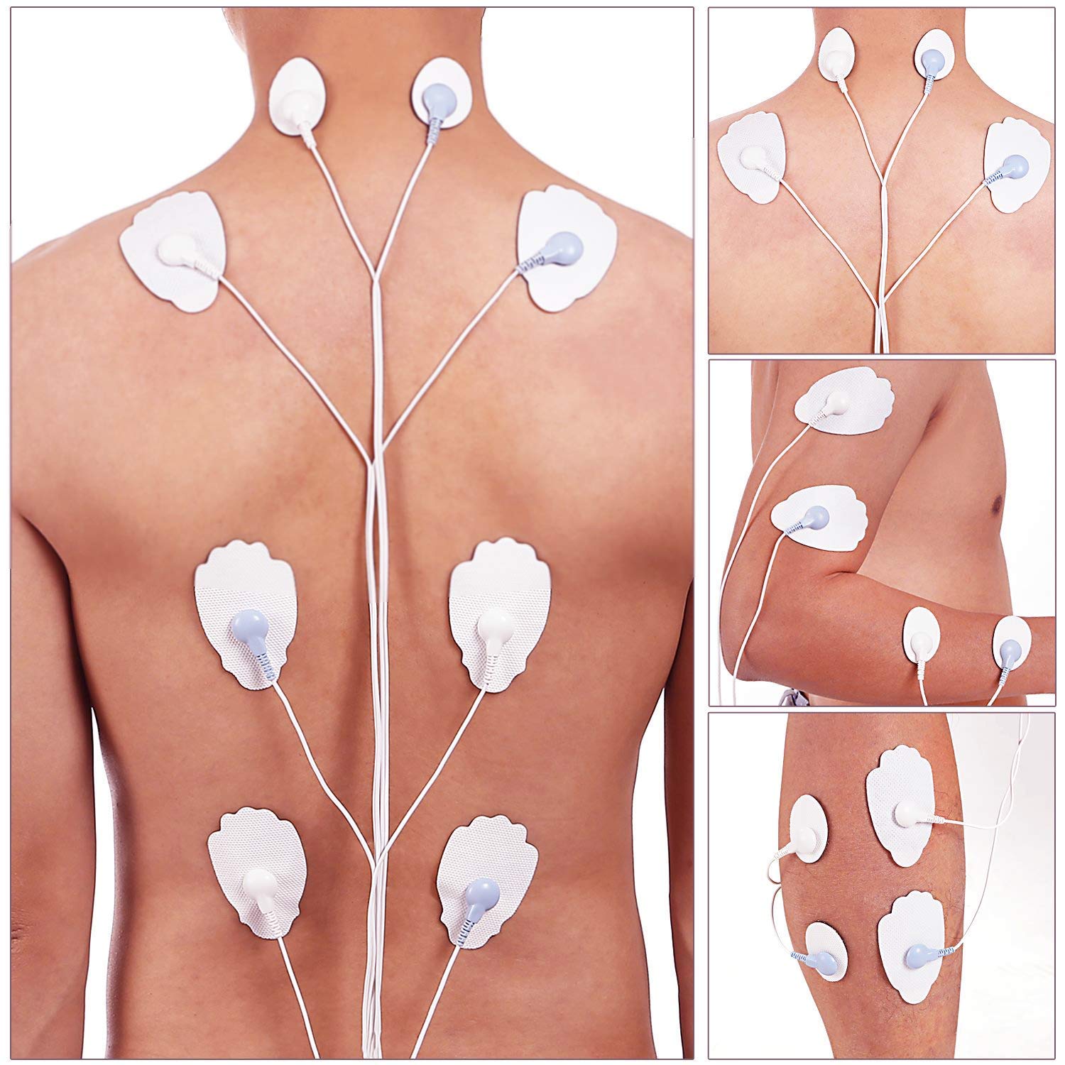 20 Pack Reusable TENS Unit Electrode Pads - Universal 3.5mm Snap-on Electrodes for Muscle Stimulation & Pain Relief, High Conductivity Gel Pads for TENS Massagers - Perfect for Back Pain, Neck Tension & Physical Therapy Recovery