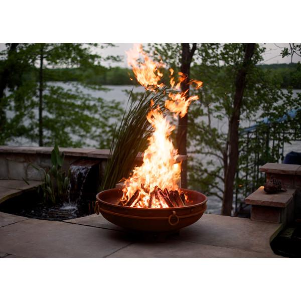 Emperor Fire Pit - Outdoor Wood Burning Fire Pit for Backyard, Patio & Camping - Heavy Duty Steel Fire Pit with Spark Screen & Poker - Perfect for Bonfires, S'mores & Outdoor Gatherings