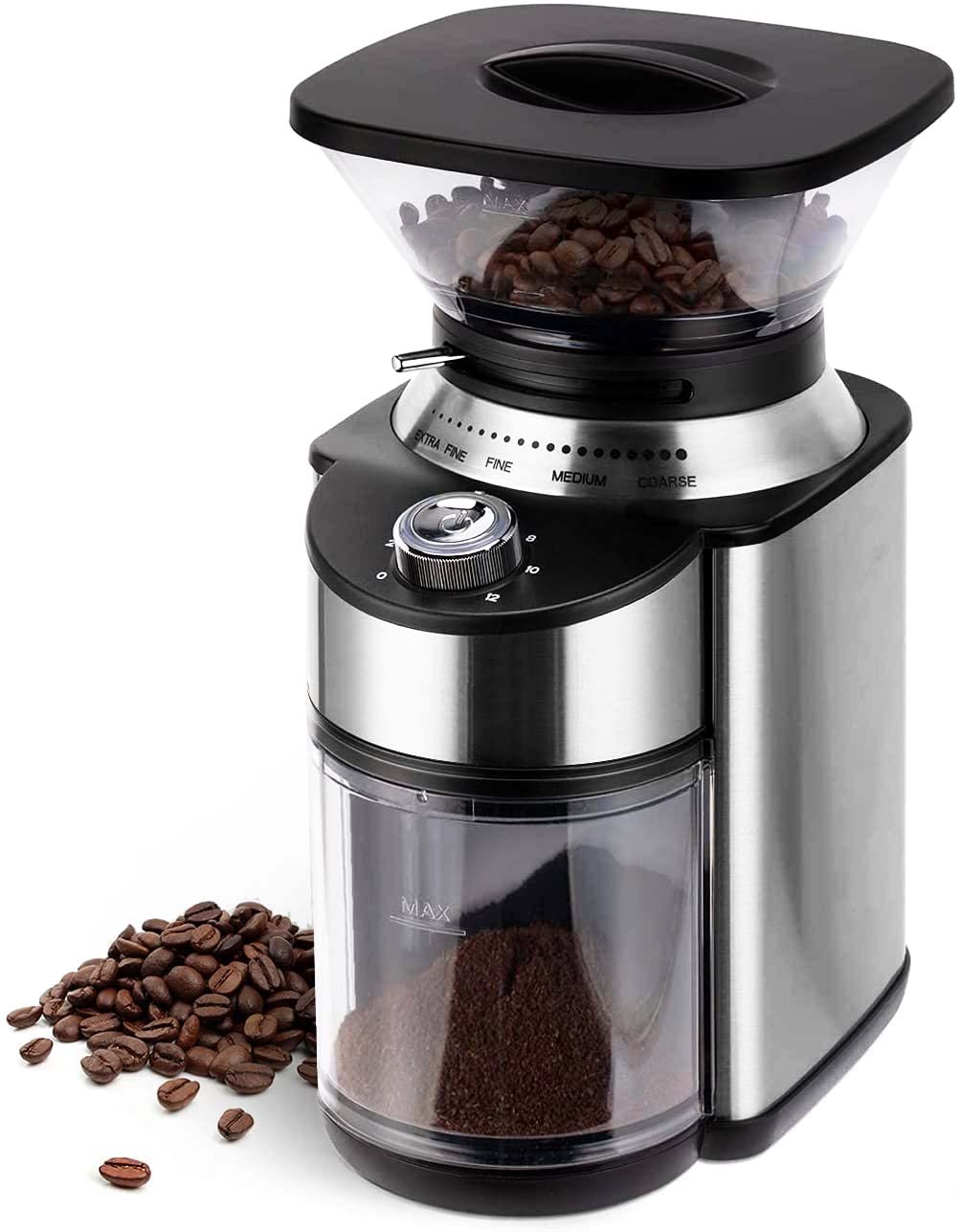 Premium Electric Conical Burr Coffee Grinder - 19 Precise Grind Settings, Stainless Steel Burr Mill for Espresso, French Press, Drip Coffee & Turkish Brew - Perfect for Home Baristas & Coffee Enthusiasts
