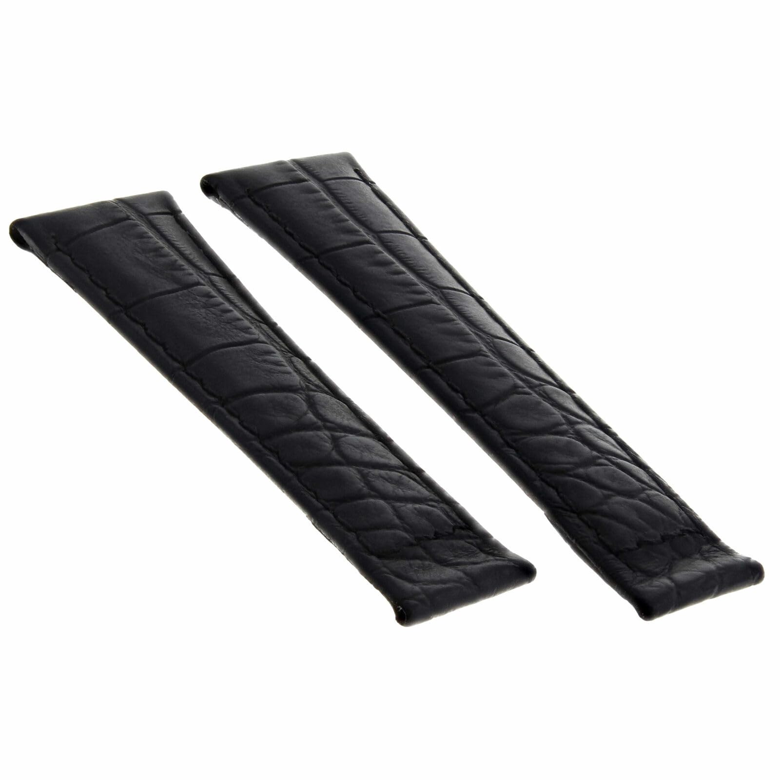 Ewatchparts Genuine Leather Watch Band Strap - Compatible with Rolex Daytona 116518 116519 116520 - Black #6D Short Size - Premium Replacement Watch Strap for Men's Luxury Watches | Perfect for Business, Casual Wear & Special Occasions