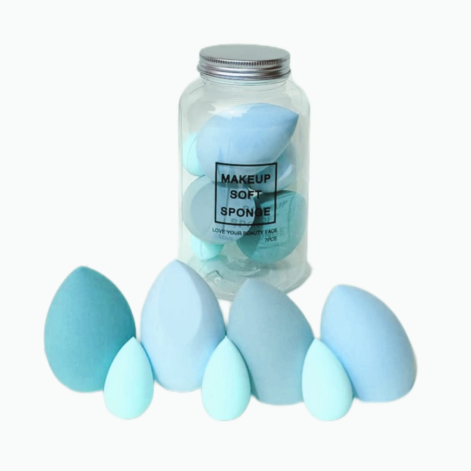 Premium AIR BEAUTY Makeup Sponge Set - 7 Pcs Beauty Blender & Puff for Flawless Foundation Application | Professional Cosmetic Tools for Liquid, Powder & Cream Makeup | Perfect for Daily Use & Travel