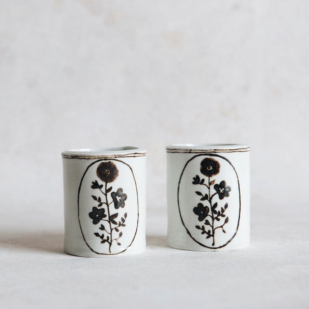 Hand Painted Porcelain Posy Vessel - Floral Decorative Vase for Home Decor, Wedding Centerpiece & Gift Idea - Perfect for Living Room, Dining Table & Special Occasions