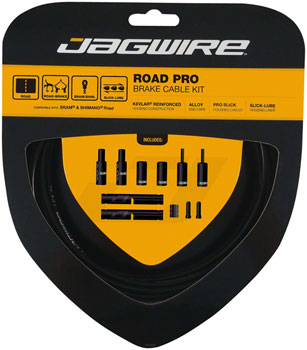 Jagwire Pro Road Bike Brake Cable Kit - Compatible with SRAM & Shimano - High Performance Braking System - Black | Perfect for Road Cycling, Commuting & Professional Racing