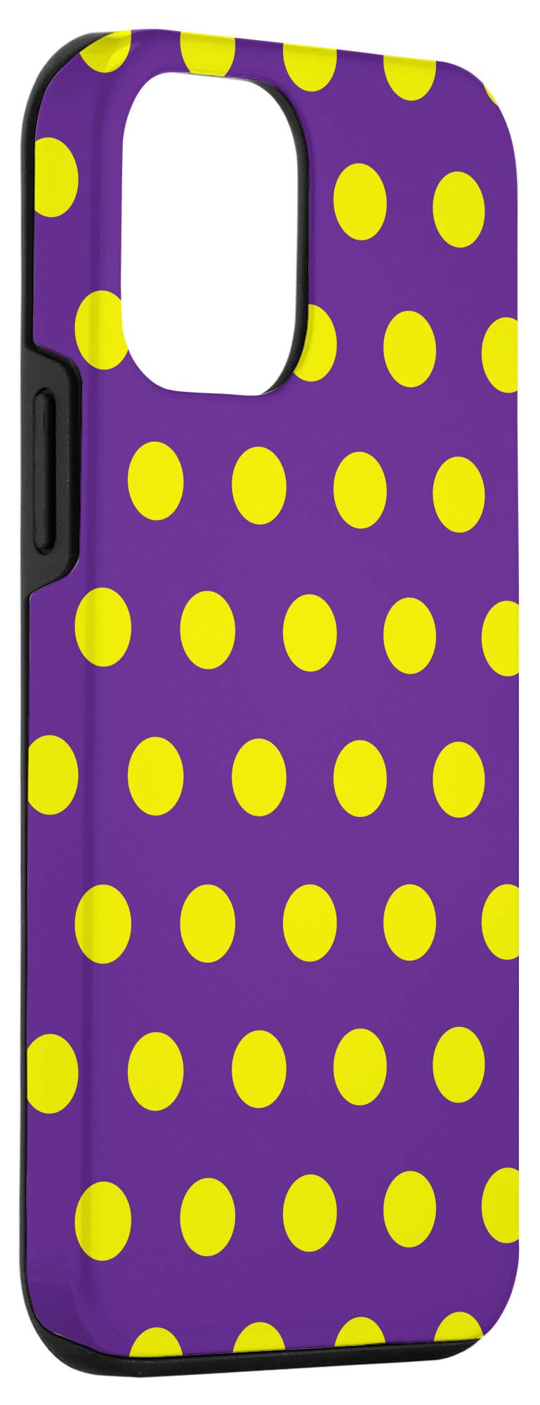 Cute Polka Dot Purple & Yellow iPhone 12 Mini Case - Colorful Protective Phone Cover for Women & Girls - Perfect for Daily Use, Travel & Fashion Accessories