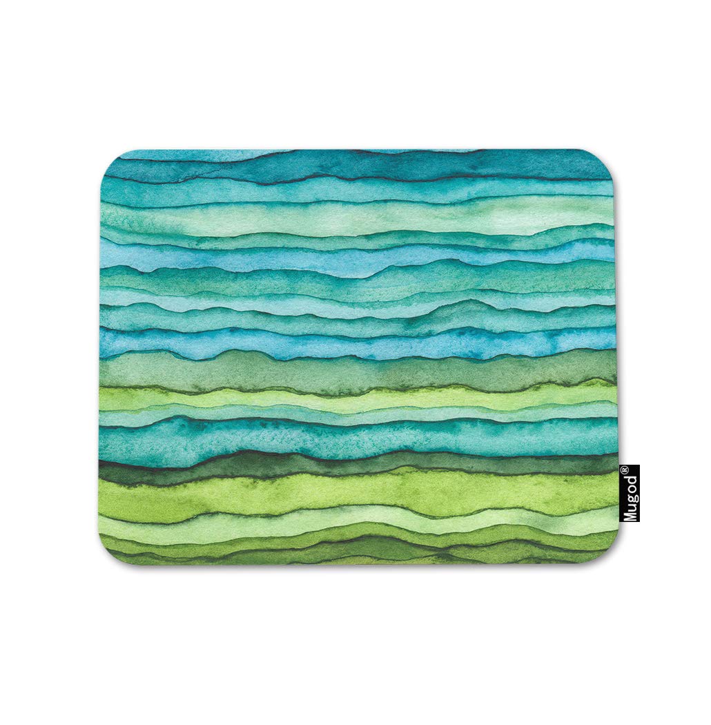 Abstract Ocean Wave Gaming Mouse Pad - Non-Slip Rubber Base Blue & Green Dye Flow Design for PC, Laptop, Desk - Perfect for Office, Home & Gaming (9.5x7.9 Inch) | Ergonomic Comfort for Long Work Sessions & Intense Gaming