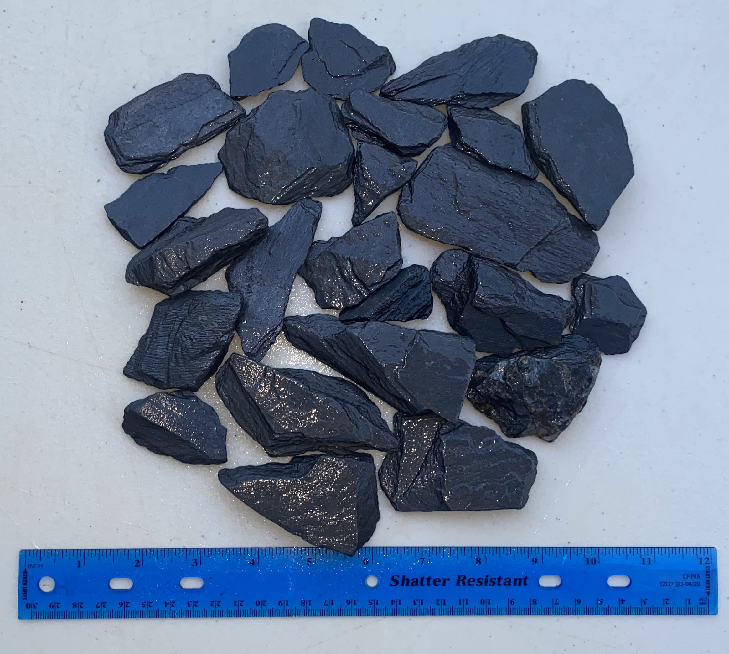 Natural Black/Gray Slate Rocks 1-3 inch for Aquascaping - Aquarium Decor, Terrarium, Fairy Garden, Miniature Landscaping - 2 lb Bag of Decorative Stones for Fish Tanks, Reptile Enclosures & DIY Craft Projects
