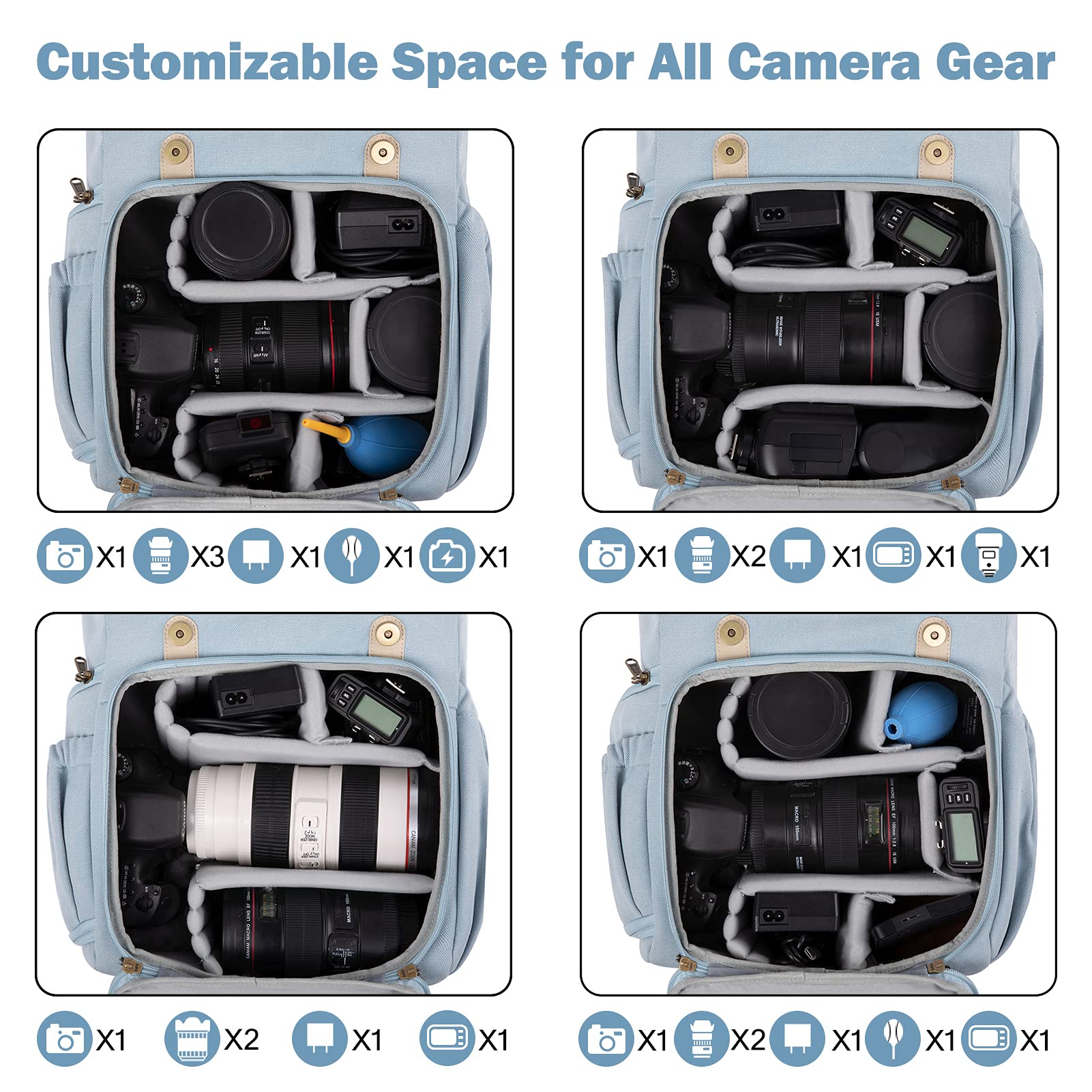 BAGSMART Waterproof DSLR Camera Backpack for Photographers - Holds 15