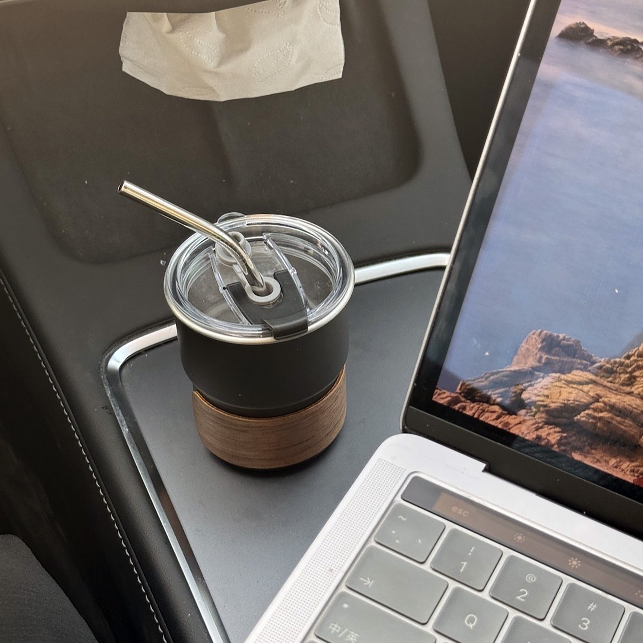 Premium Coffee Mug with Non-Slip Cup Holder Insert Set (2-Piece) - Perfect for Office, Travel & Home Use