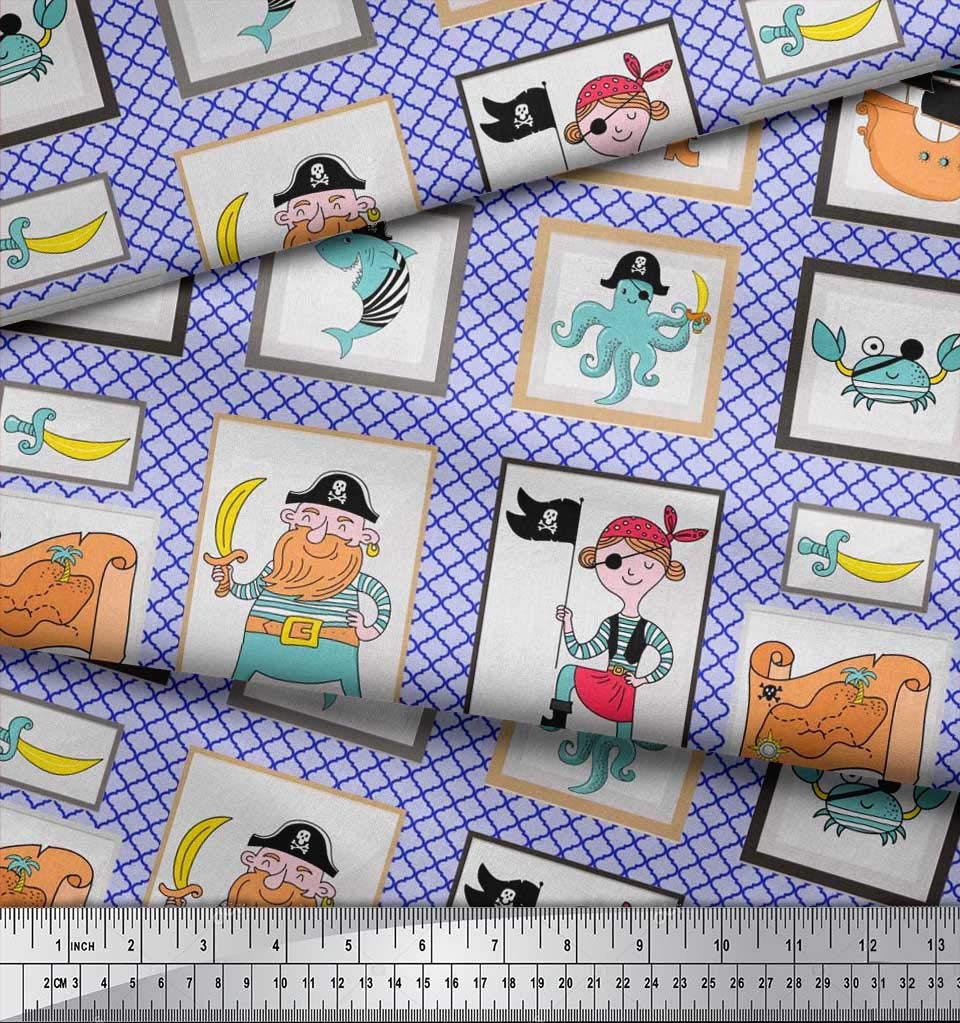 Soimoi Moss Georgette Brown Fabric by The Yard - 42 Inch Wide Penguin Ocean Print Fabric with Adorable Penguins for DIY Sewing, Dressmaking & Home Decor Projects