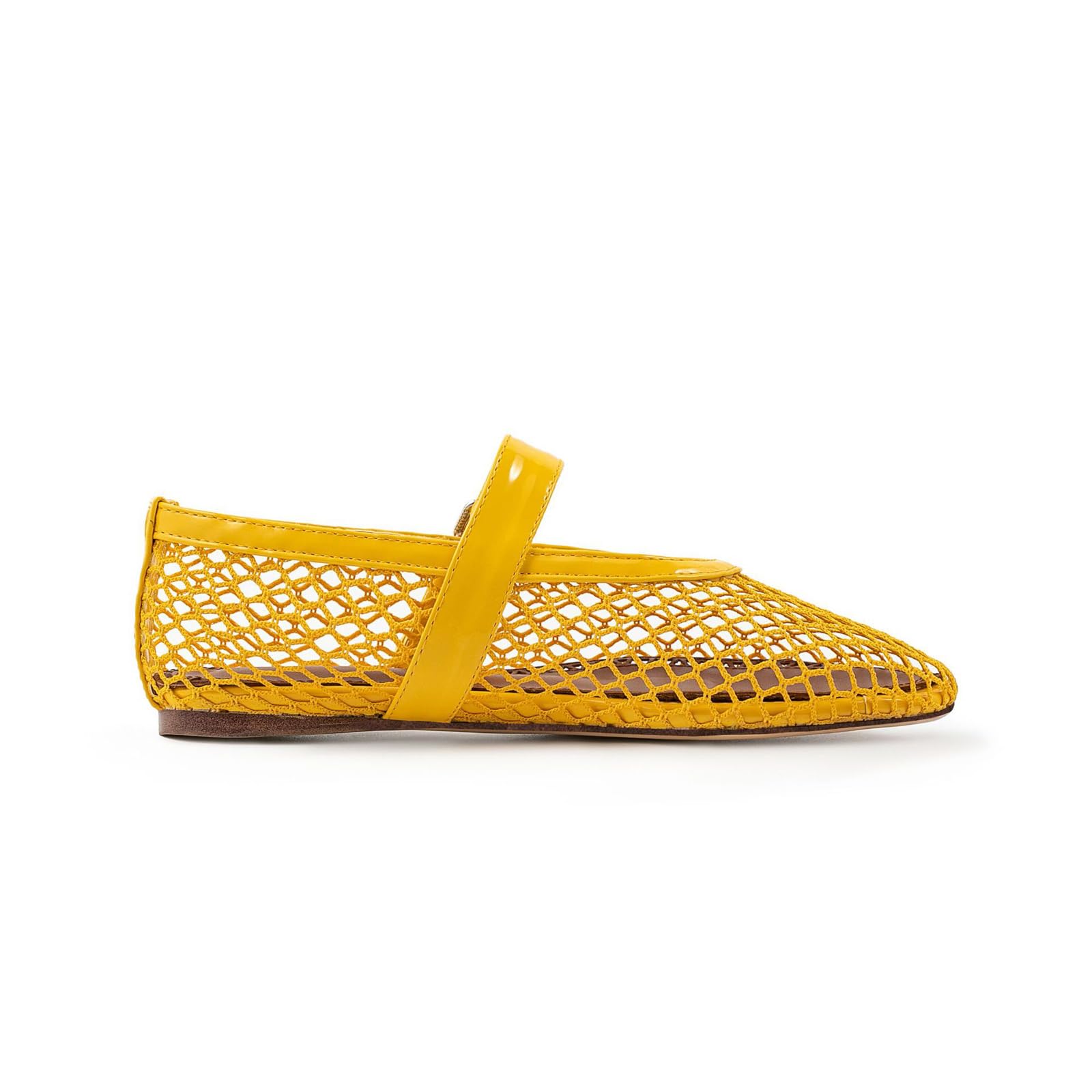 Women's Casual Buckle Dance Shoes - Comfortable Round Toe Flats for Dancing, Parties & Everyday Wear | Hollow Design, Yellow, Size 5.5 | Perfect for Latin, Ballroom, Salsa & Social Events