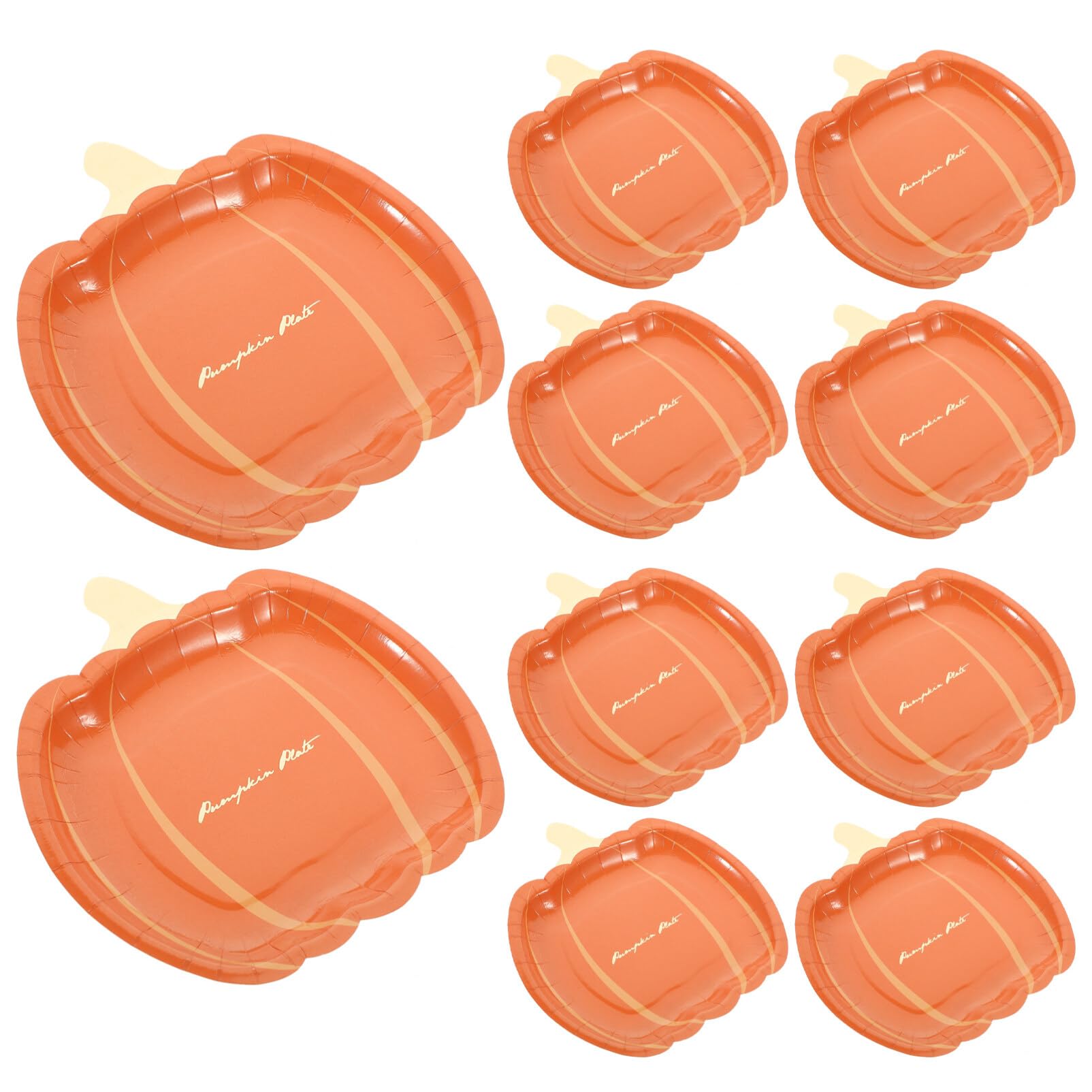 20-Pack Pumpkin Cutlery Paper Plates - Halloween Party Dinnerware, Fall Thanksgiving Disposable Dessert Plates for Cake, Fruit & Snacks - Perfect for Pumpkin-Themed Parties, Baby Showers & Autumn Gatherings